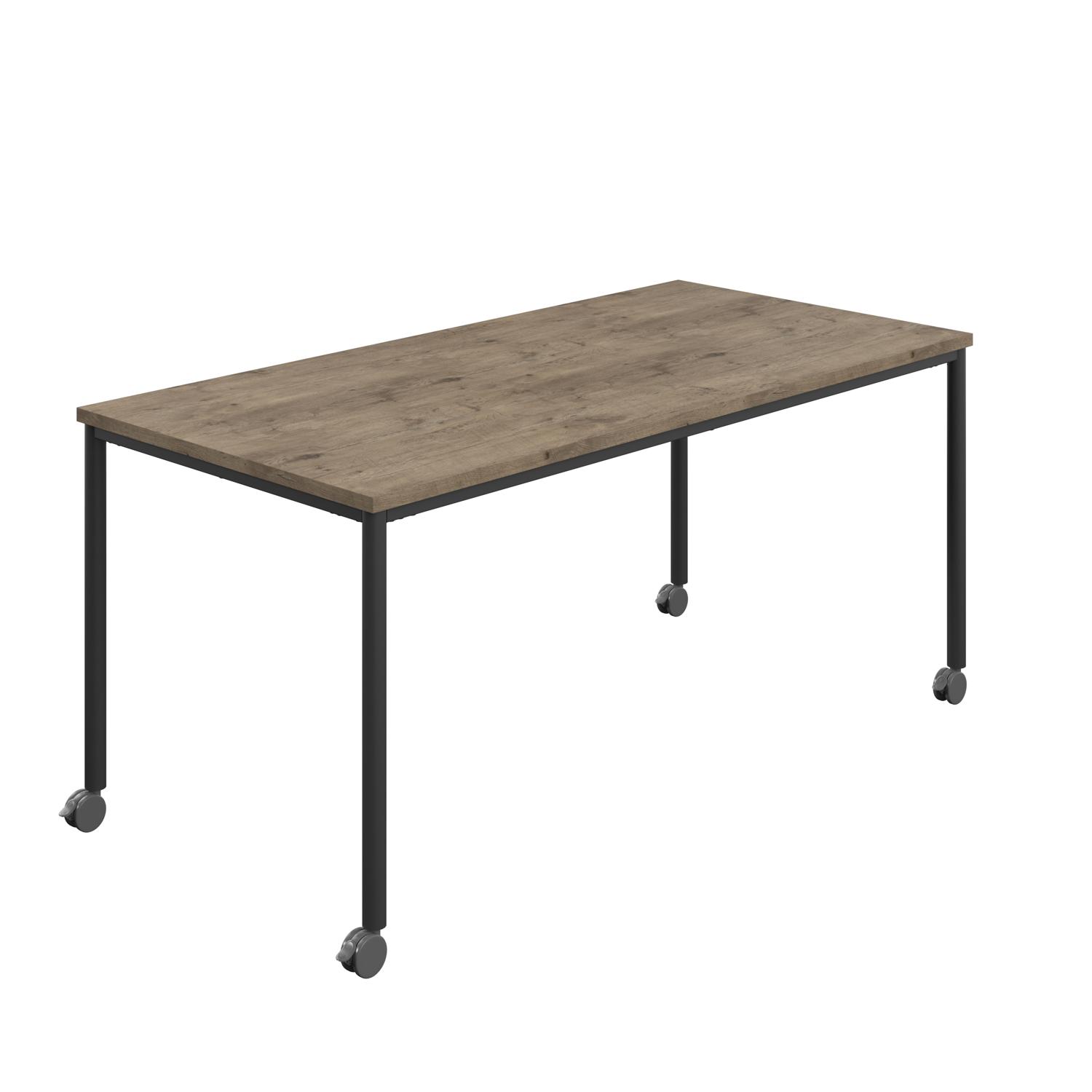 Titan Mobile Rectangular Table  1800 X 800 Black/Grey Nebraska Oak