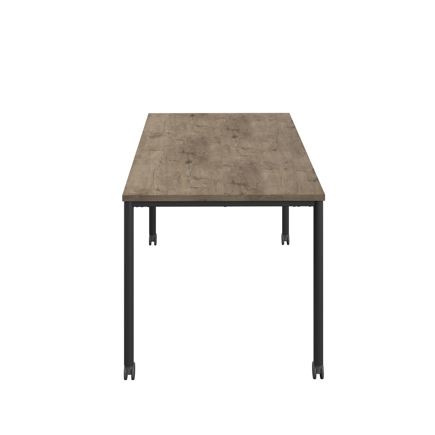 Titan Mobile Rectangular Table  1800 X 800 Black/Grey Nebraska Oak