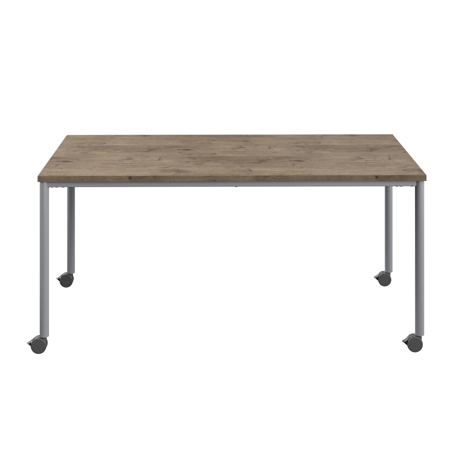 Titan Mobile Rectangular Table  1800 X 800 Silver/Grey Nebraska Oak
