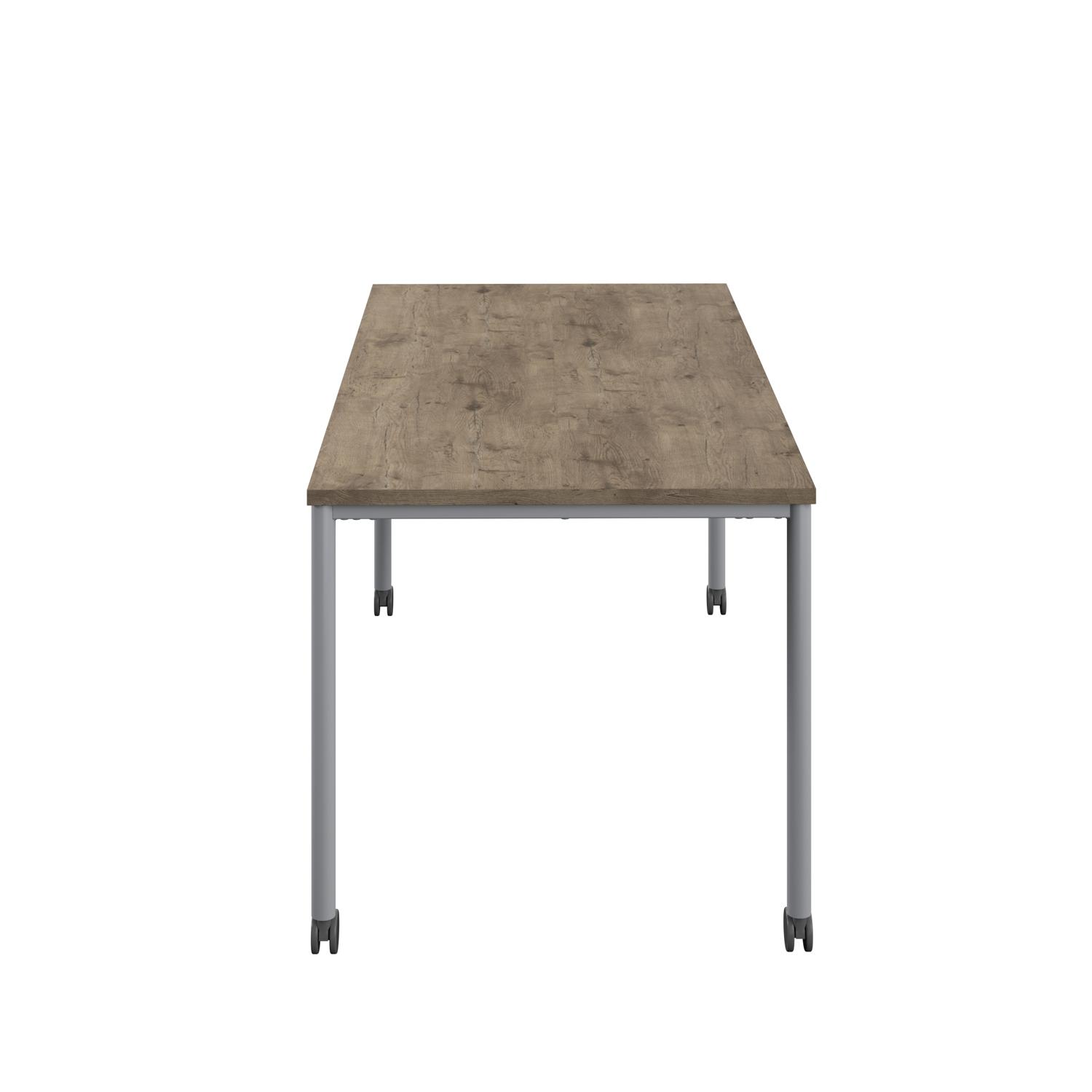 Titan Mobile Rectangular Table  1800 X 800 Silver/Grey Nebraska Oak