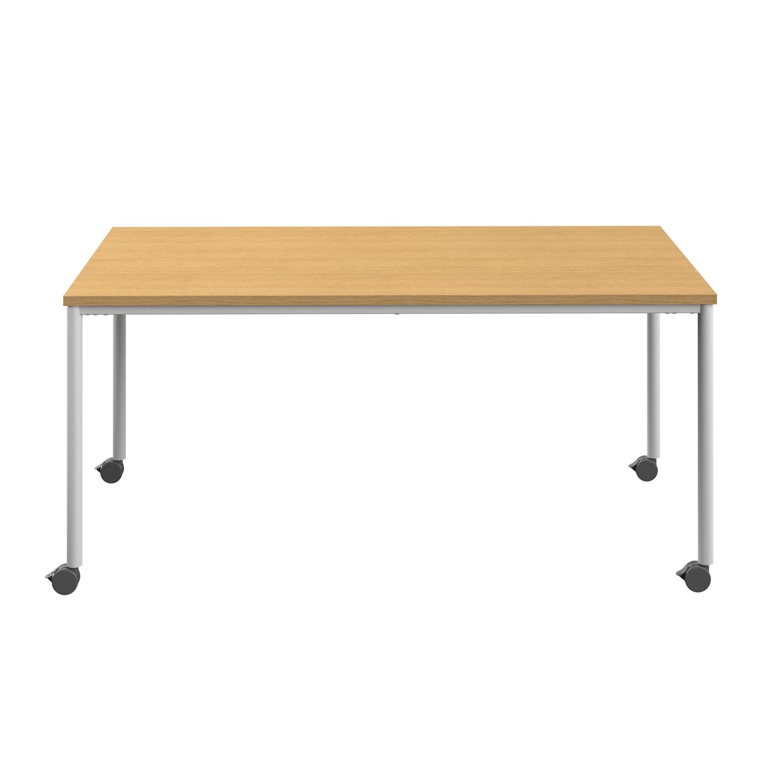 Titan Mobile Rectangular Table  1800 X 800 White/Sorano Oak