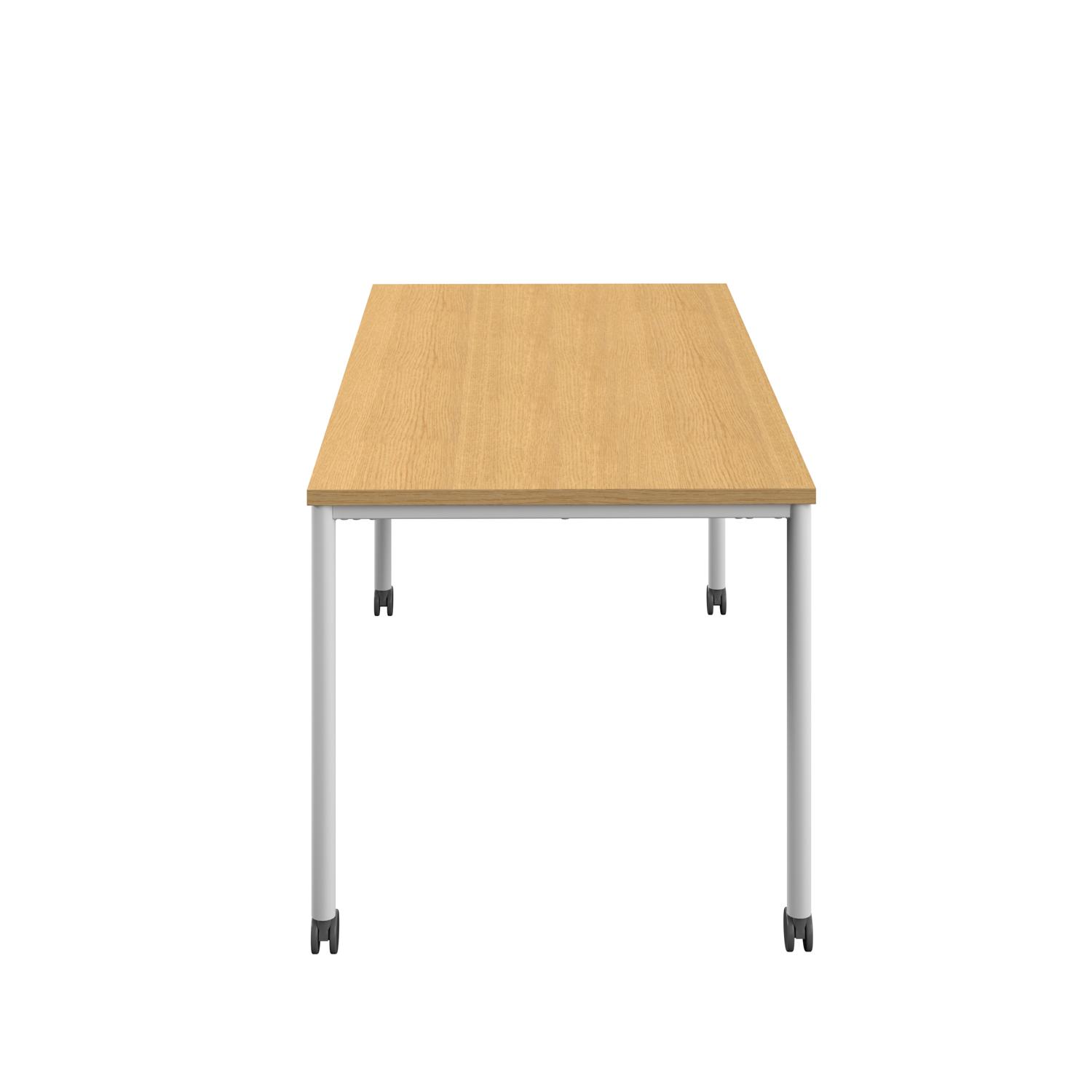Titan Mobile Rectangular Table  1800 X 800 White/Sorano Oak