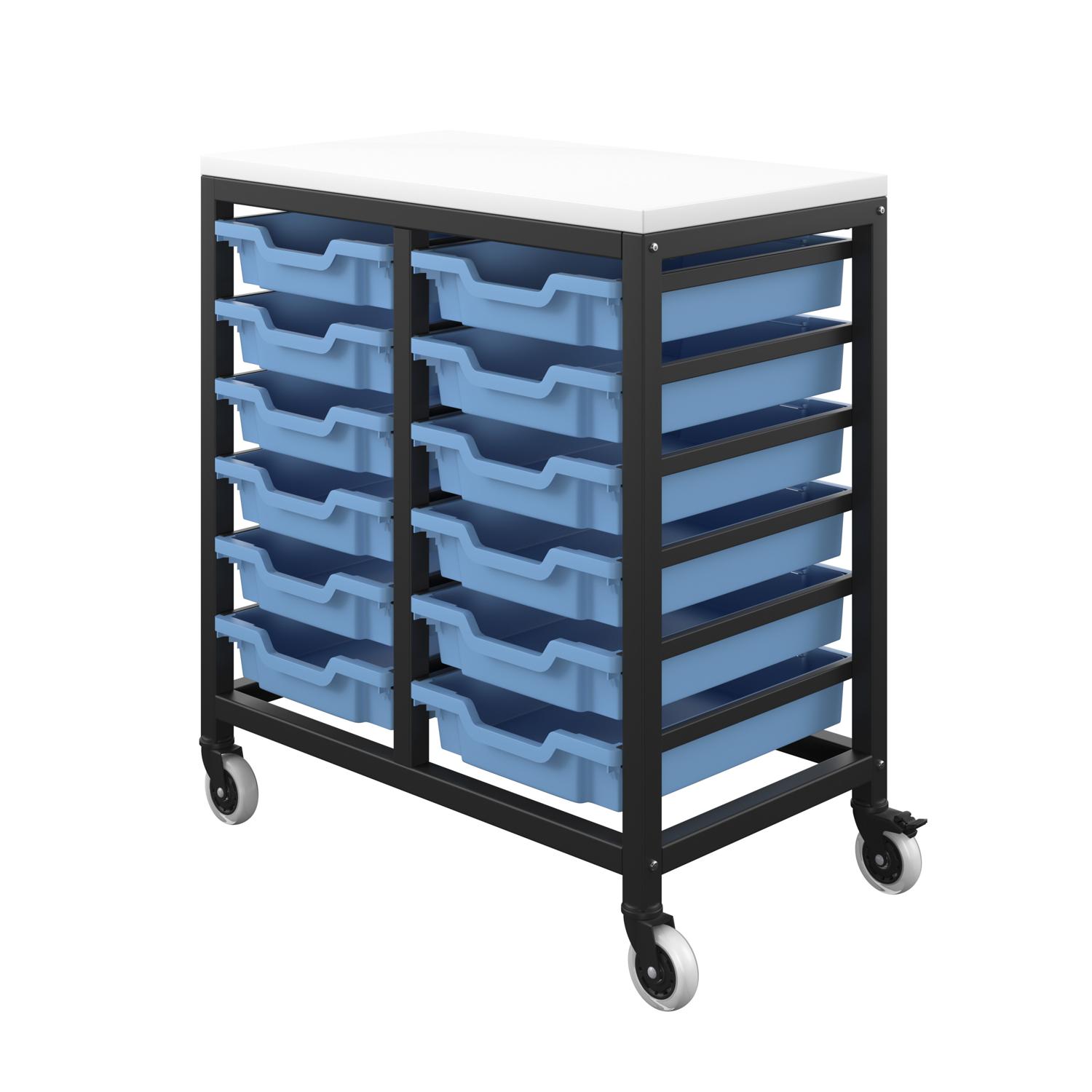 Titan Storage Unit with Tray Drawers (Blue/Black)