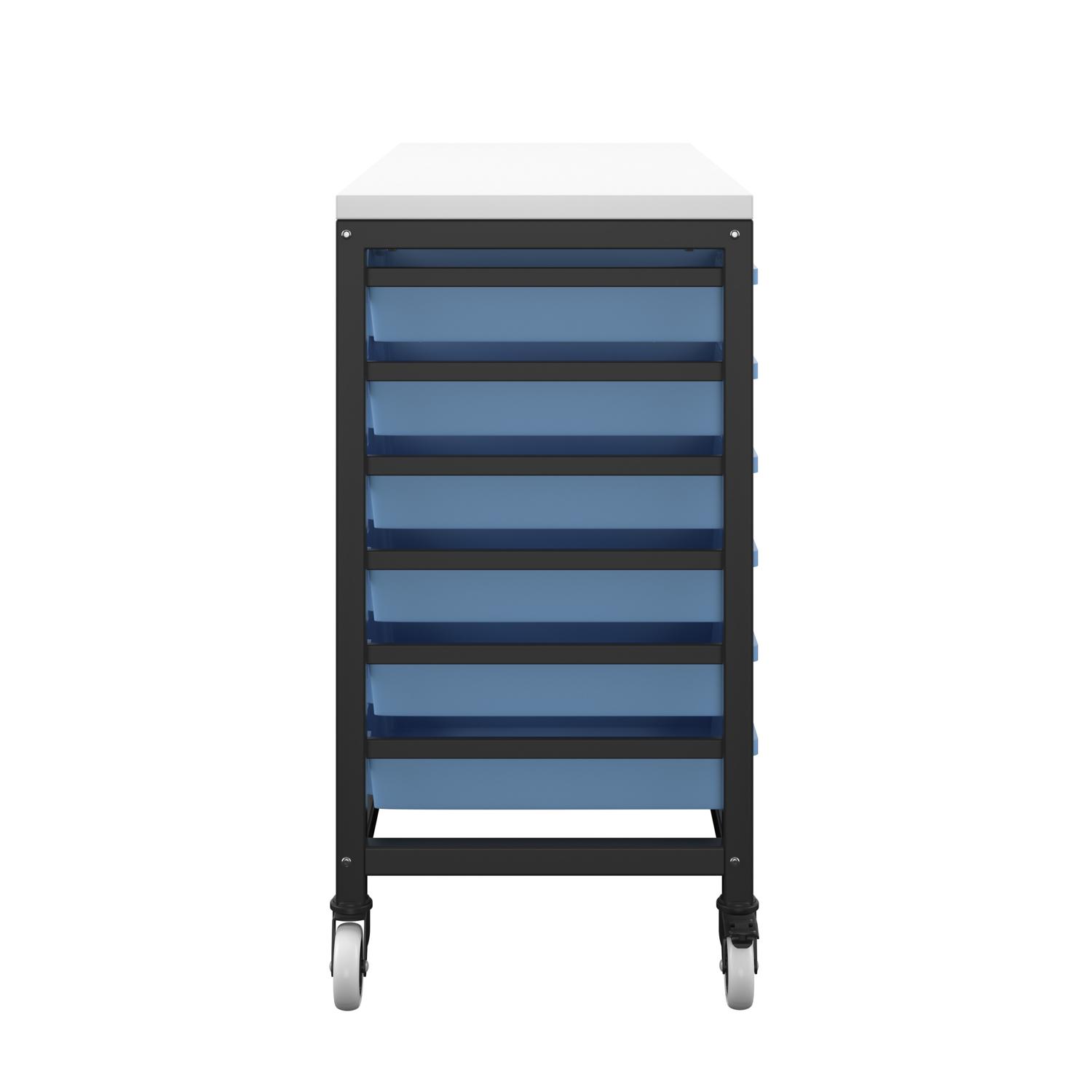 Titan Storage Unit with Tray Drawers 18 Shallow Drawers (F1) Blue/Black