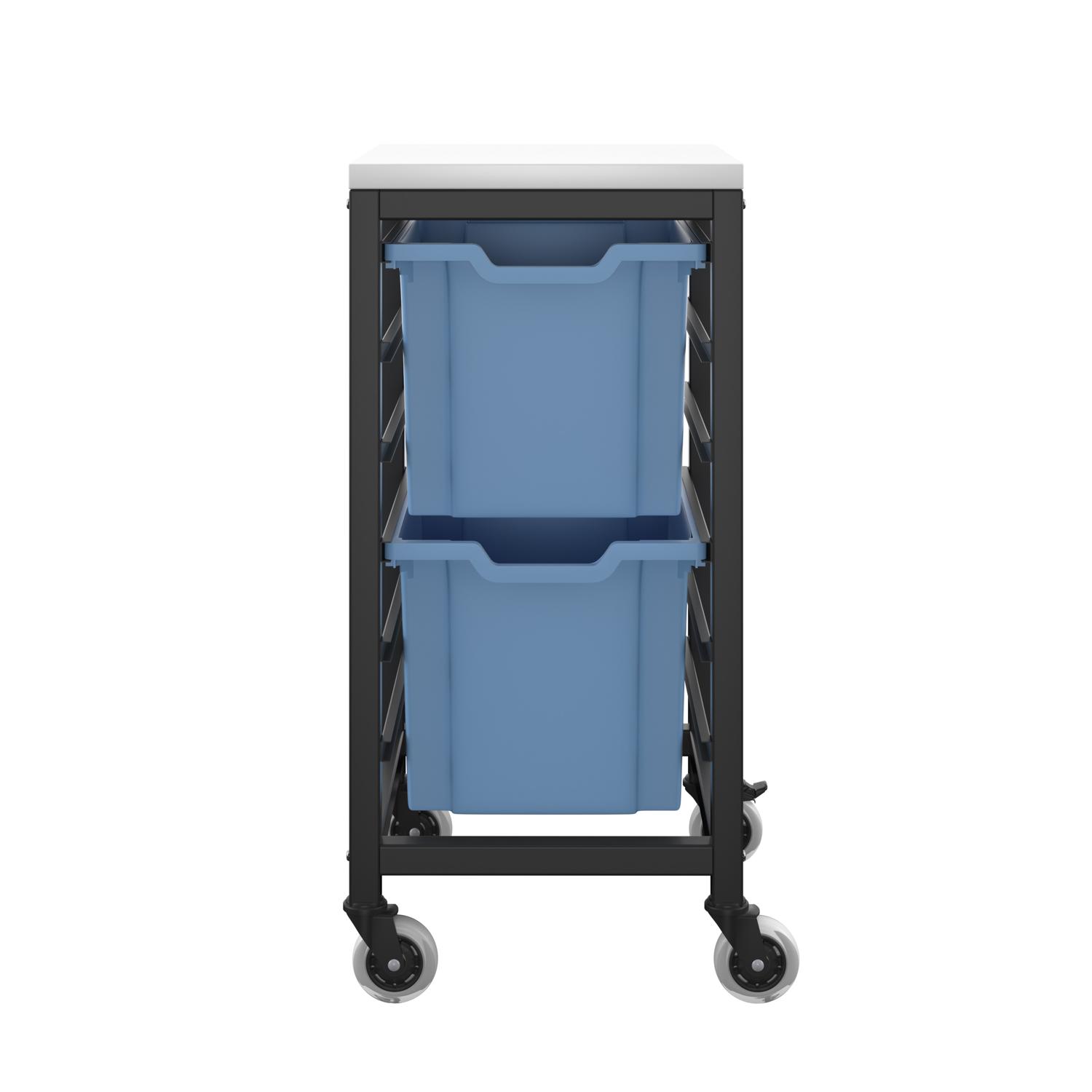 Titan Storage Unit with Tray Drawers 2 Extra Deep Drawers (F25) Blue/Black