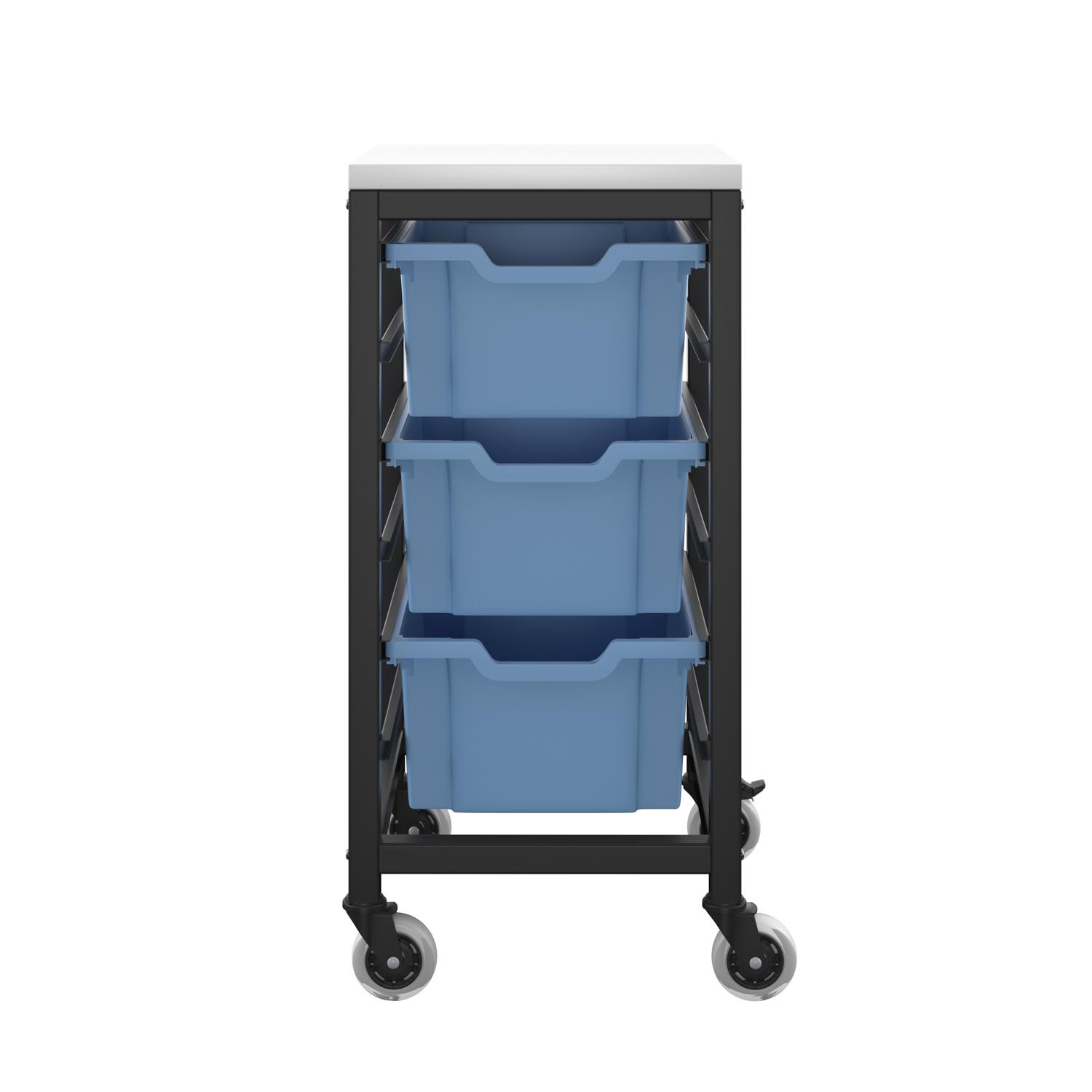 Titan Storage Unit with Tray Drawers 3 Deep Drawers (F2) Blue/Black