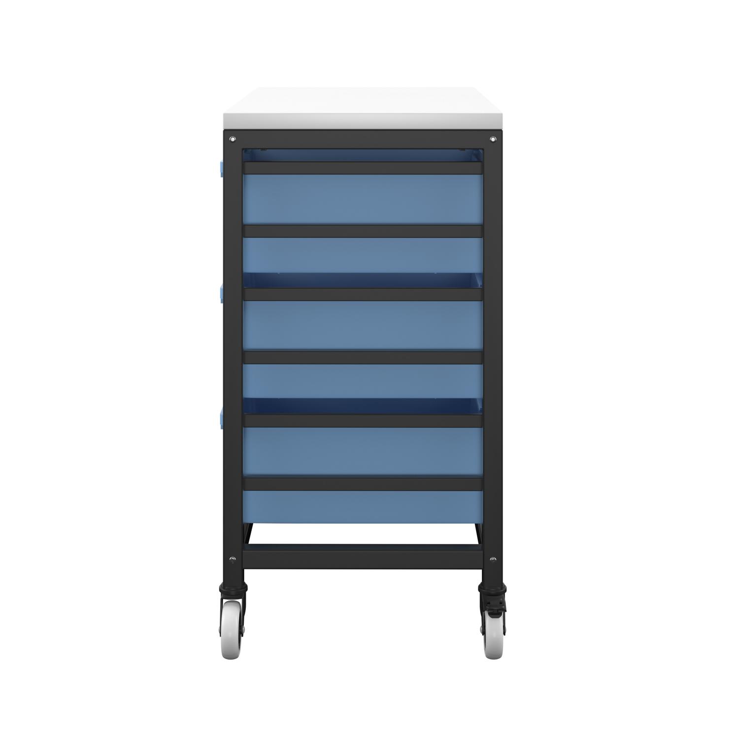 Titan Storage Unit with Tray Drawers 6 Deep Drawers (F2) Blue/Black