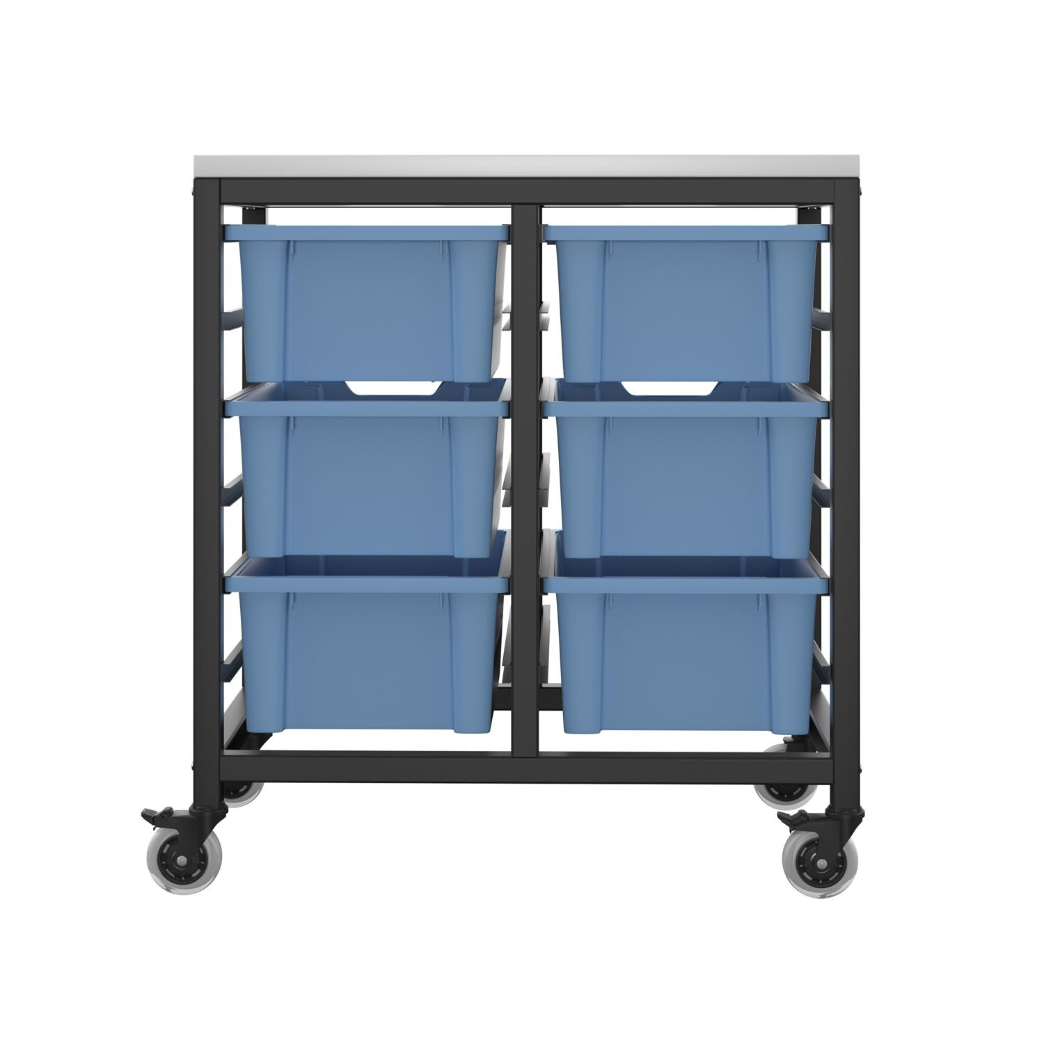Titan Storage Unit with Tray Drawers 6 Deep Drawers (F2) Blue/Black