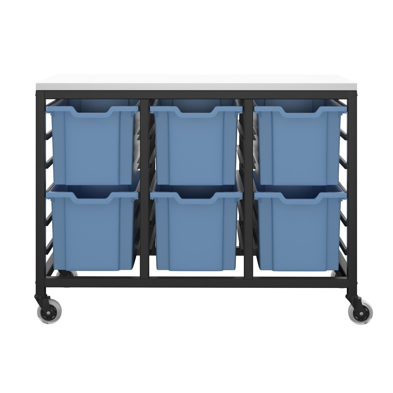 Titan Storage Unit with Tray Drawers 6 Extra Deep Drawers (F25) Blue/Black