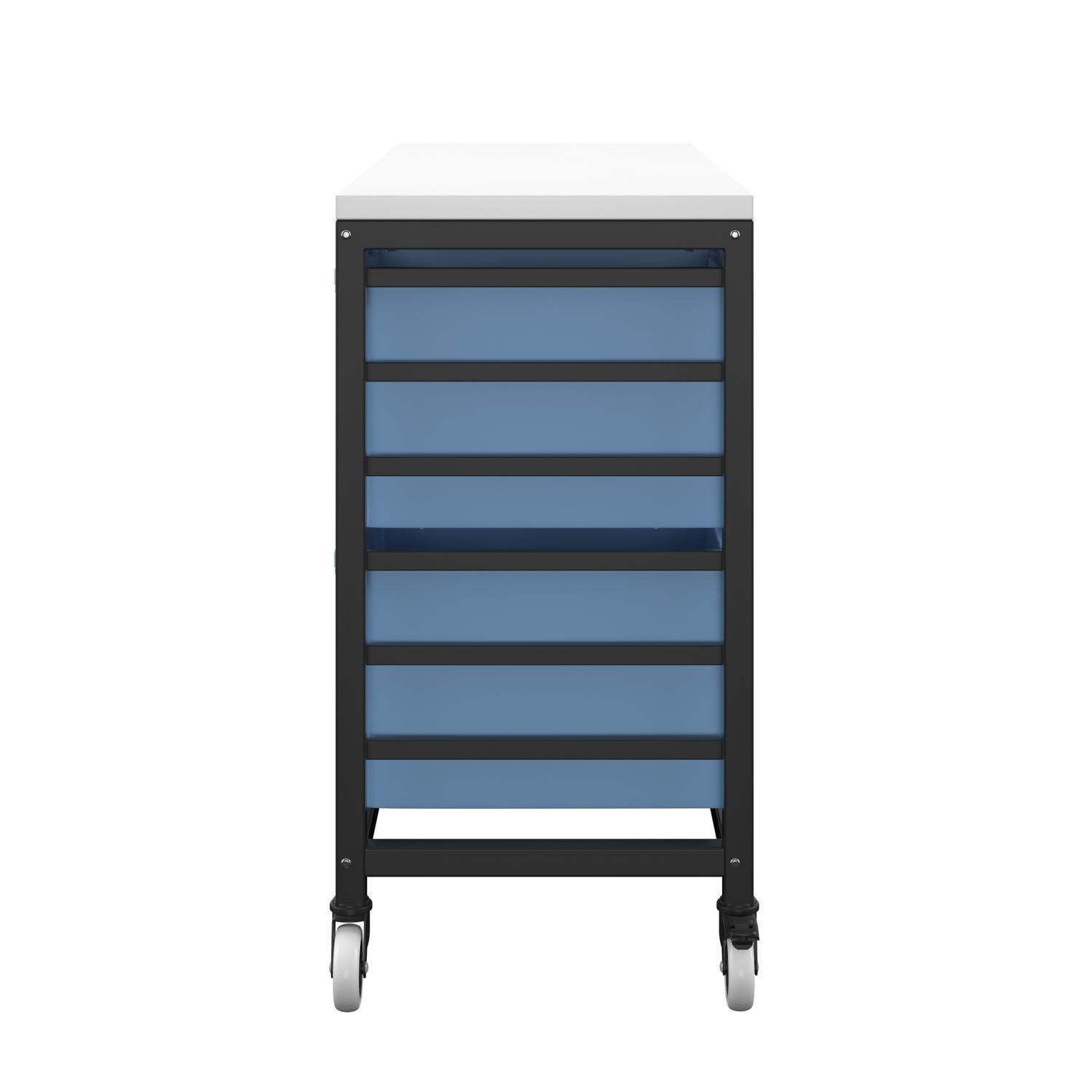 Titan Storage Unit with Tray Drawers 6 Extra Deep Drawers (F25) Blue/Black