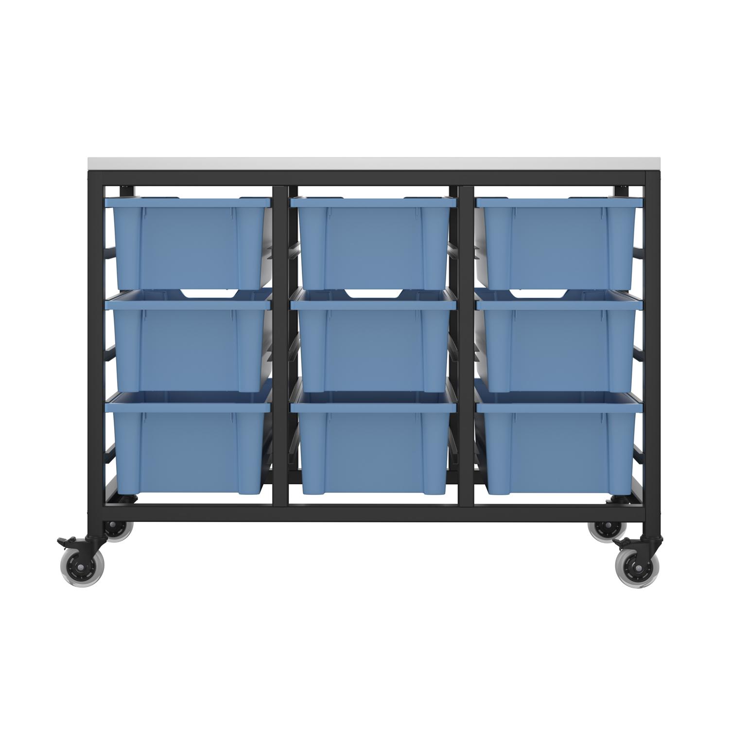 Titan Storage Unit with Tray Drawers 9 Deep Drawers (F2) Blue/Black