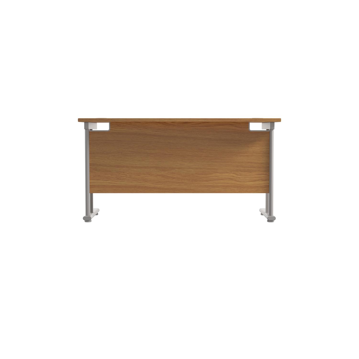 Twin Upright Rectangular Desk: 600mm Deep  1200X600 Nova Oak/Silver