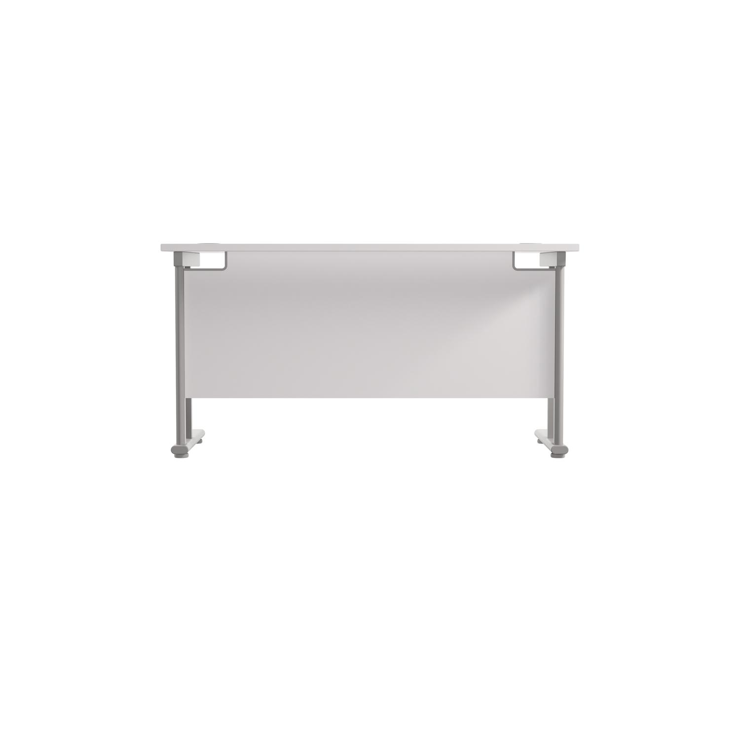 Twin Upright Rectangular Desk: 600mm Deep  1200X600 White/Silver