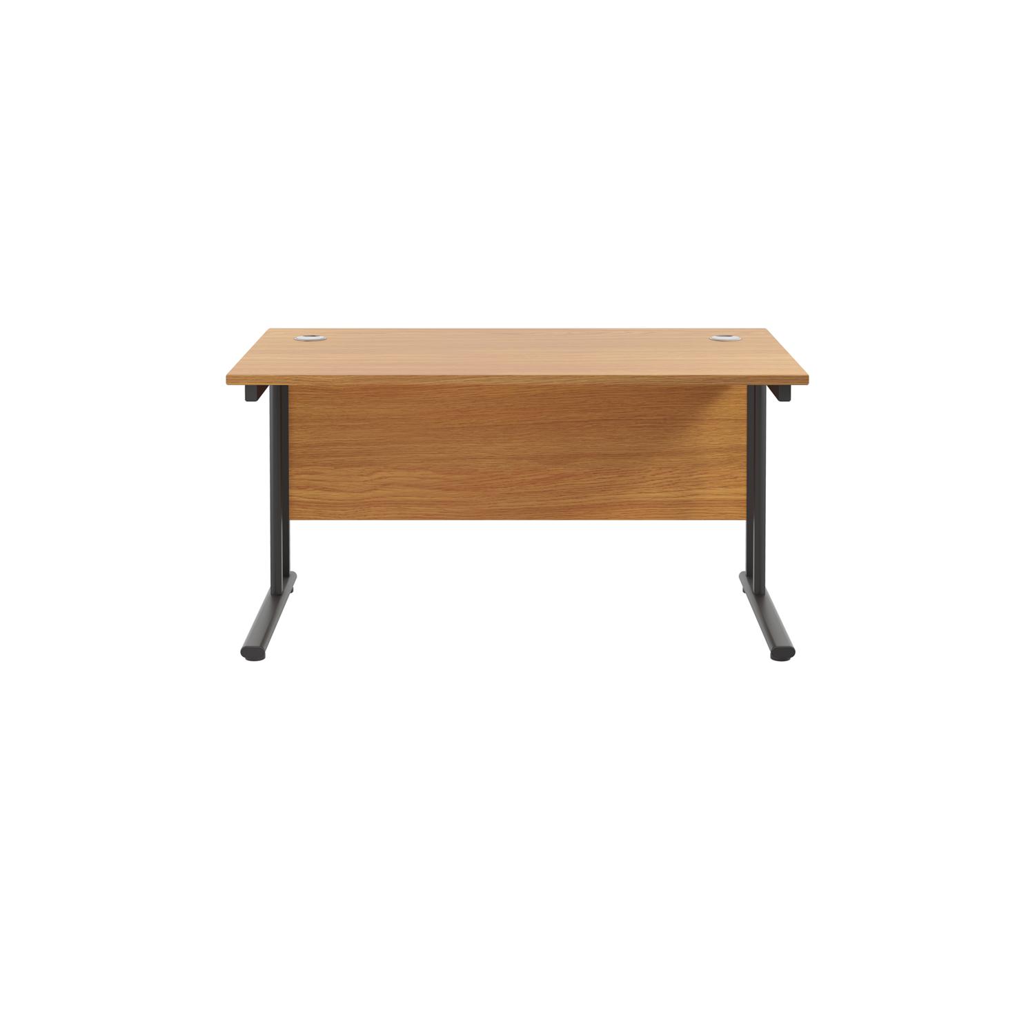 Twin Upright Rectangular Desk: 800mm Deep  1200X800 Nova Oak/Black