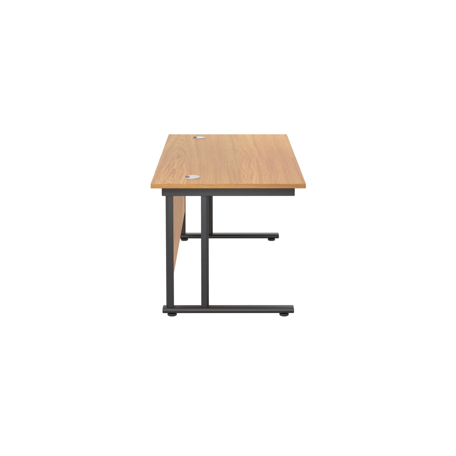 Twin Upright Rectangular Desk: 800mm Deep  1200X800 Nova Oak/Black