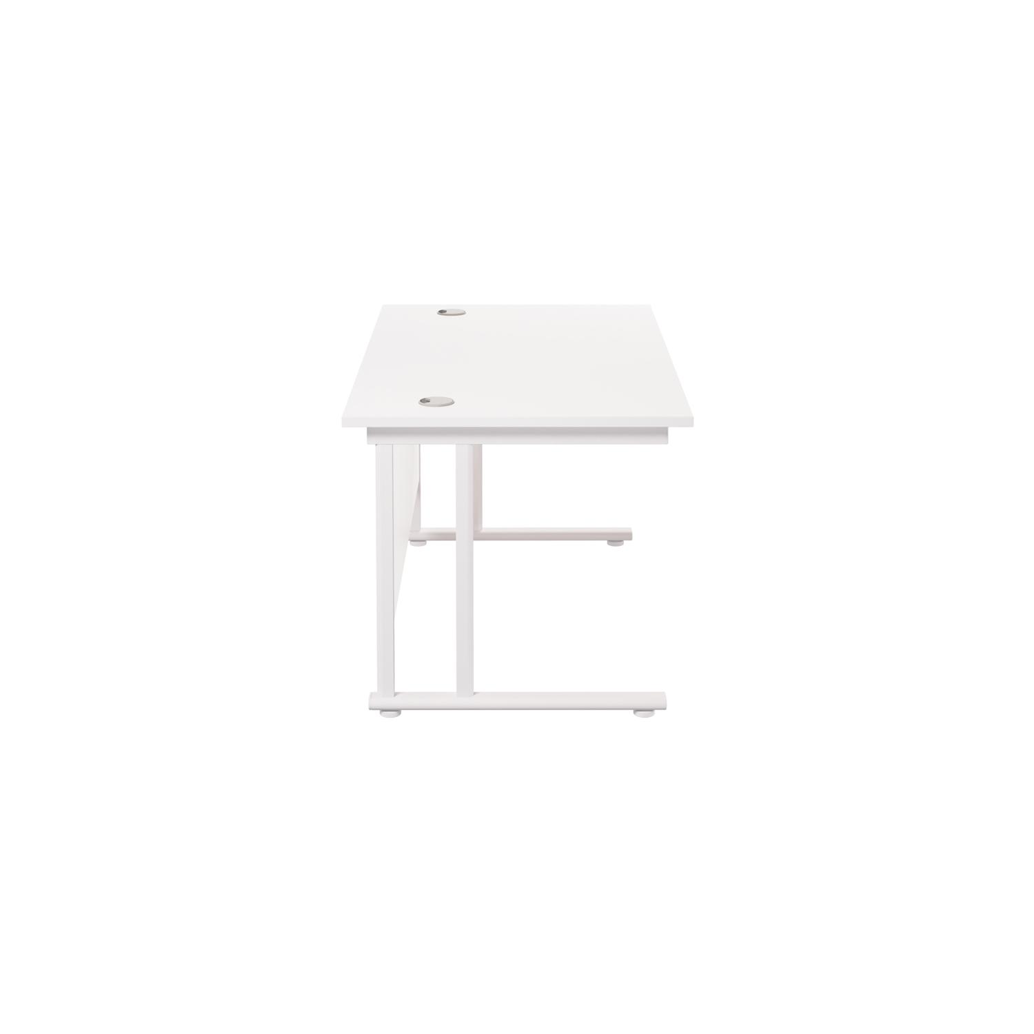 Twin Upright Rectangular Desk: 800mm Deep  1200X800 White/White
