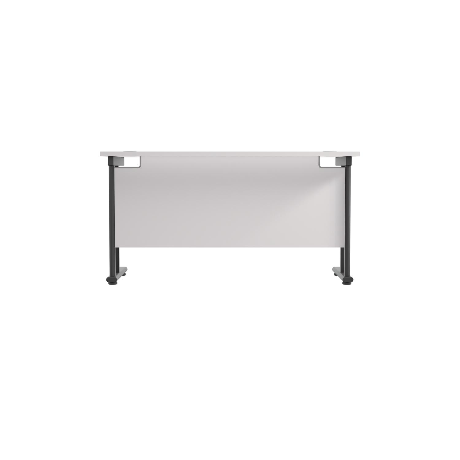 Twin Upright Rectangular Desk: 600mm Deep  1400X600 White/Black
