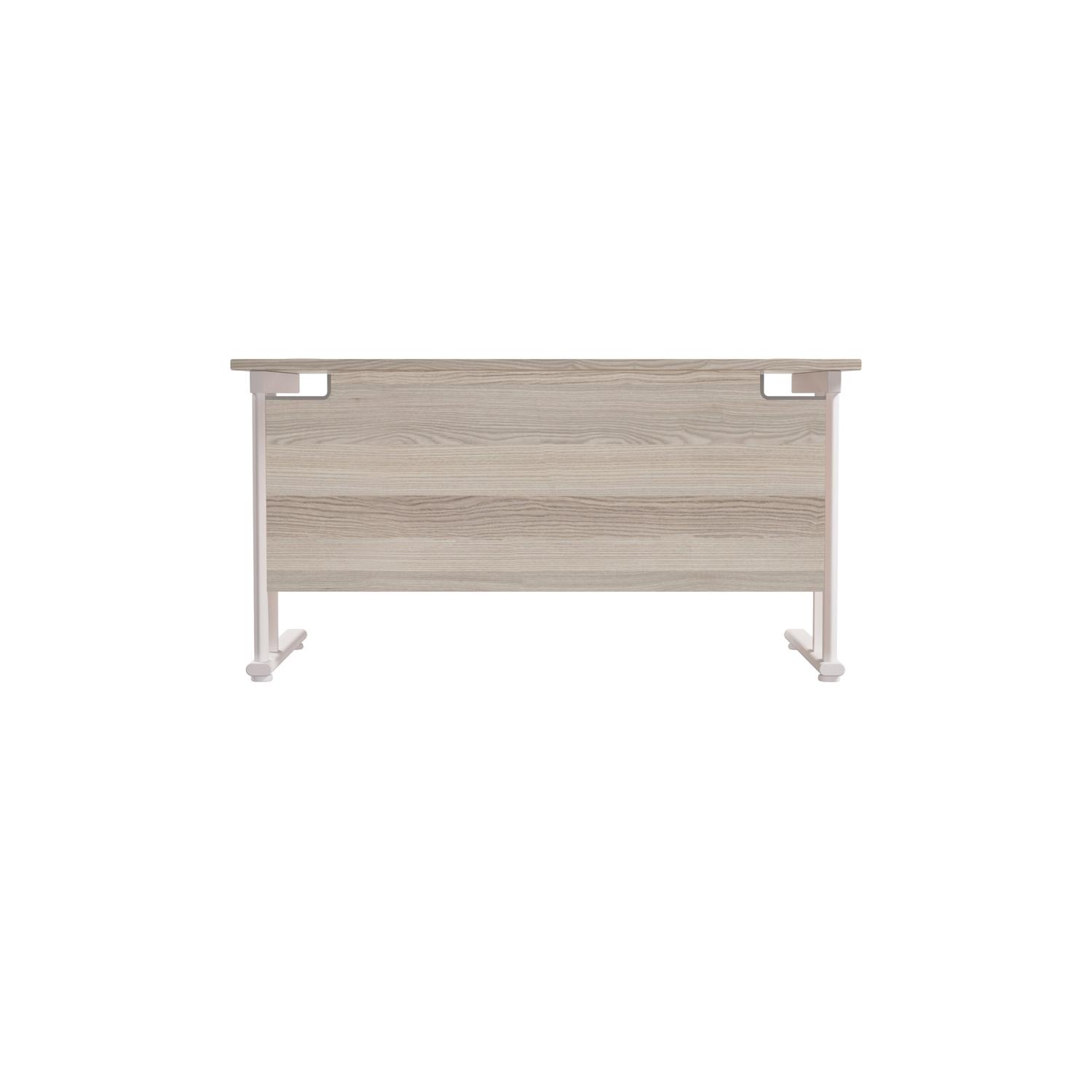 Twin Upright Rectangular Desk: 800mm Deep  1400X800 Grey Oak/White