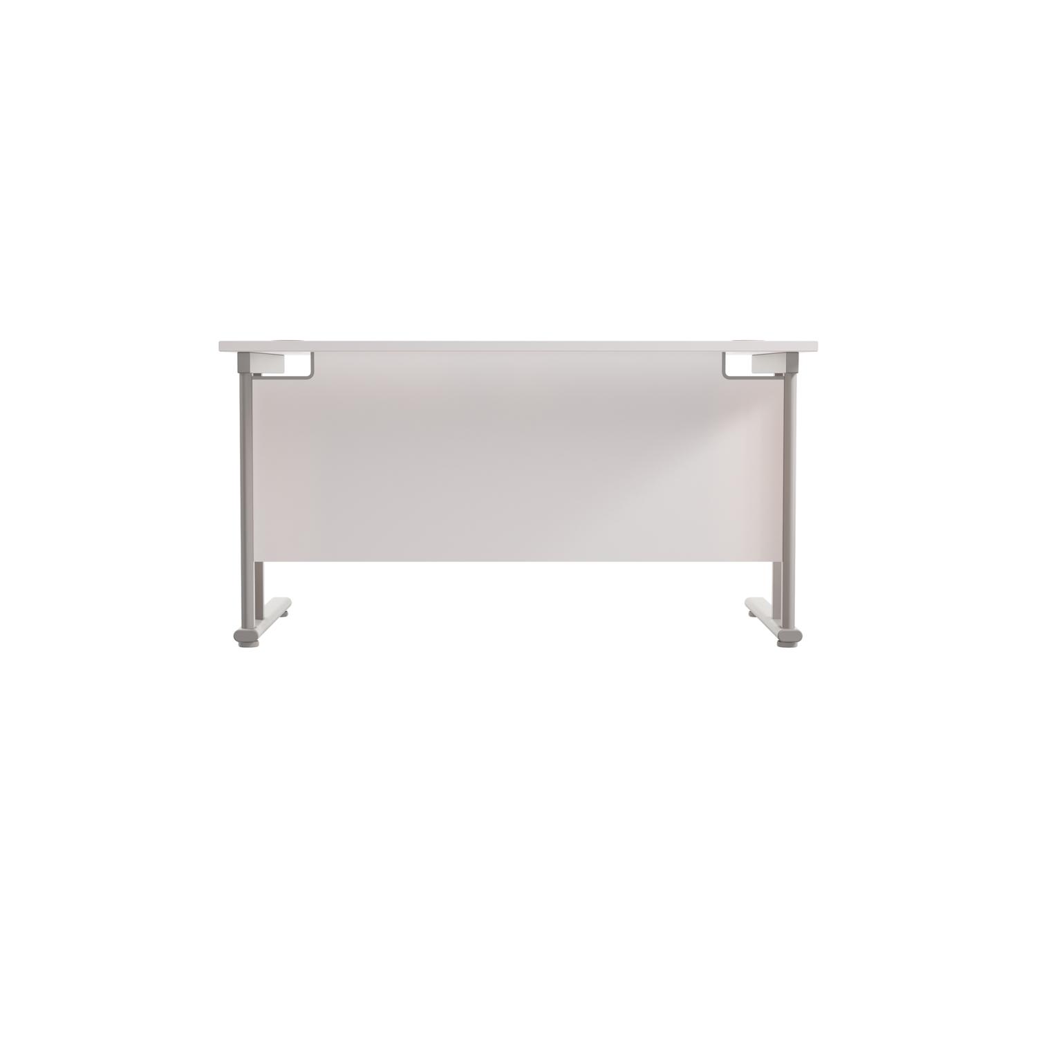 Twin Upright Rectangular Desk: 800mm Deep  1400X800 White/Silver