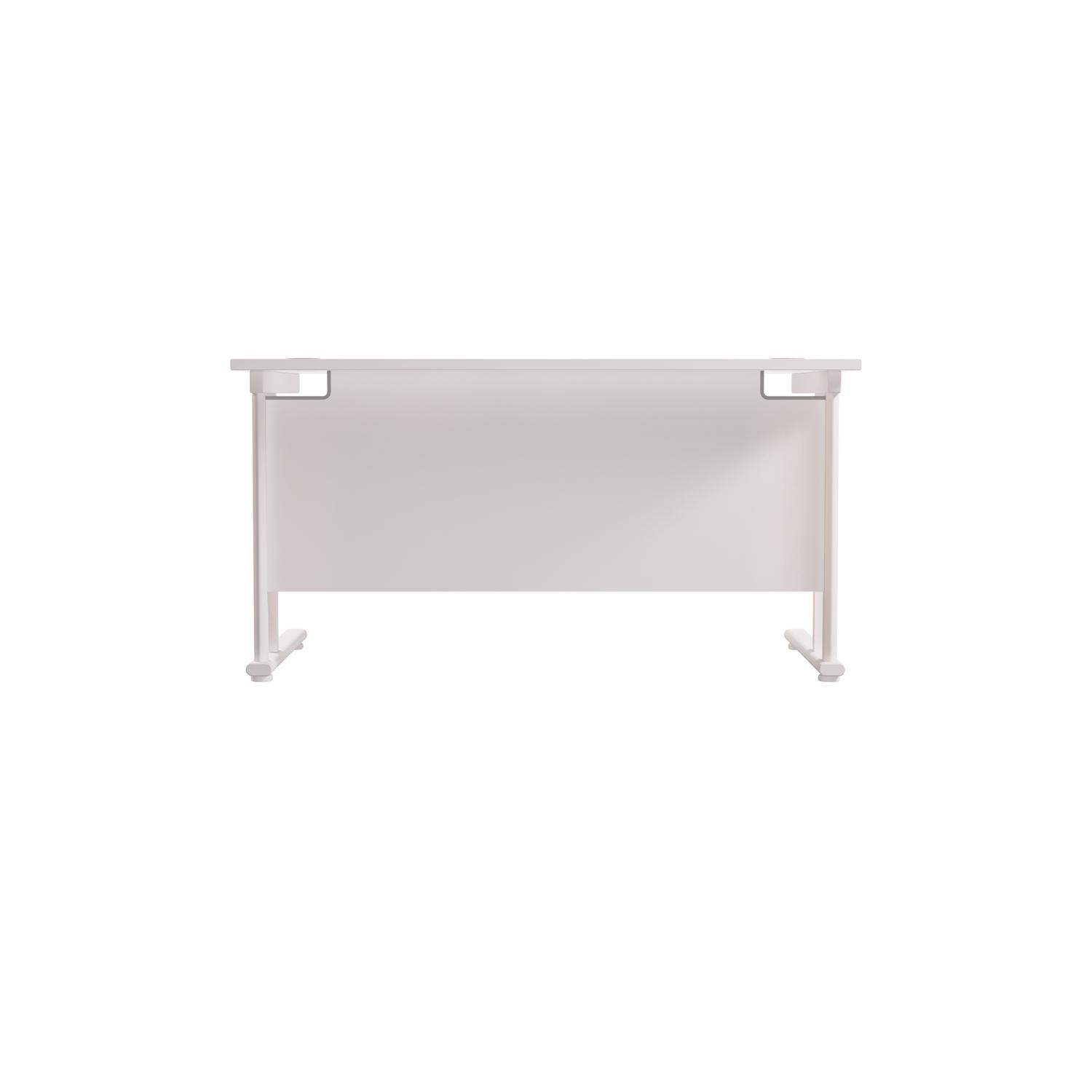 Twin Upright Rectangular Desk: 800mm Deep  1400X800 White/White
