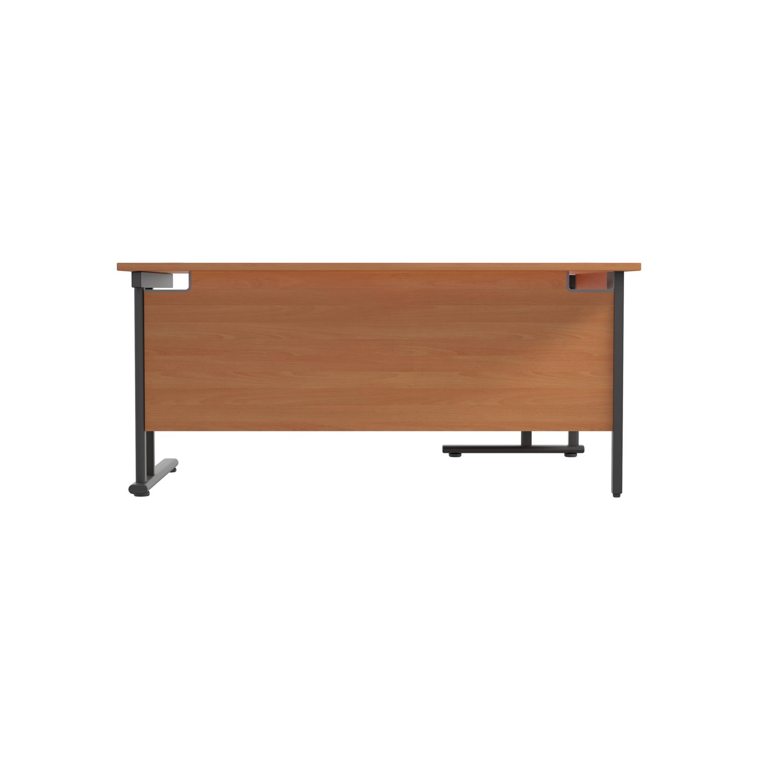 Twin Upright Left Hand Radial Desk  1600X1200 Beech/Black