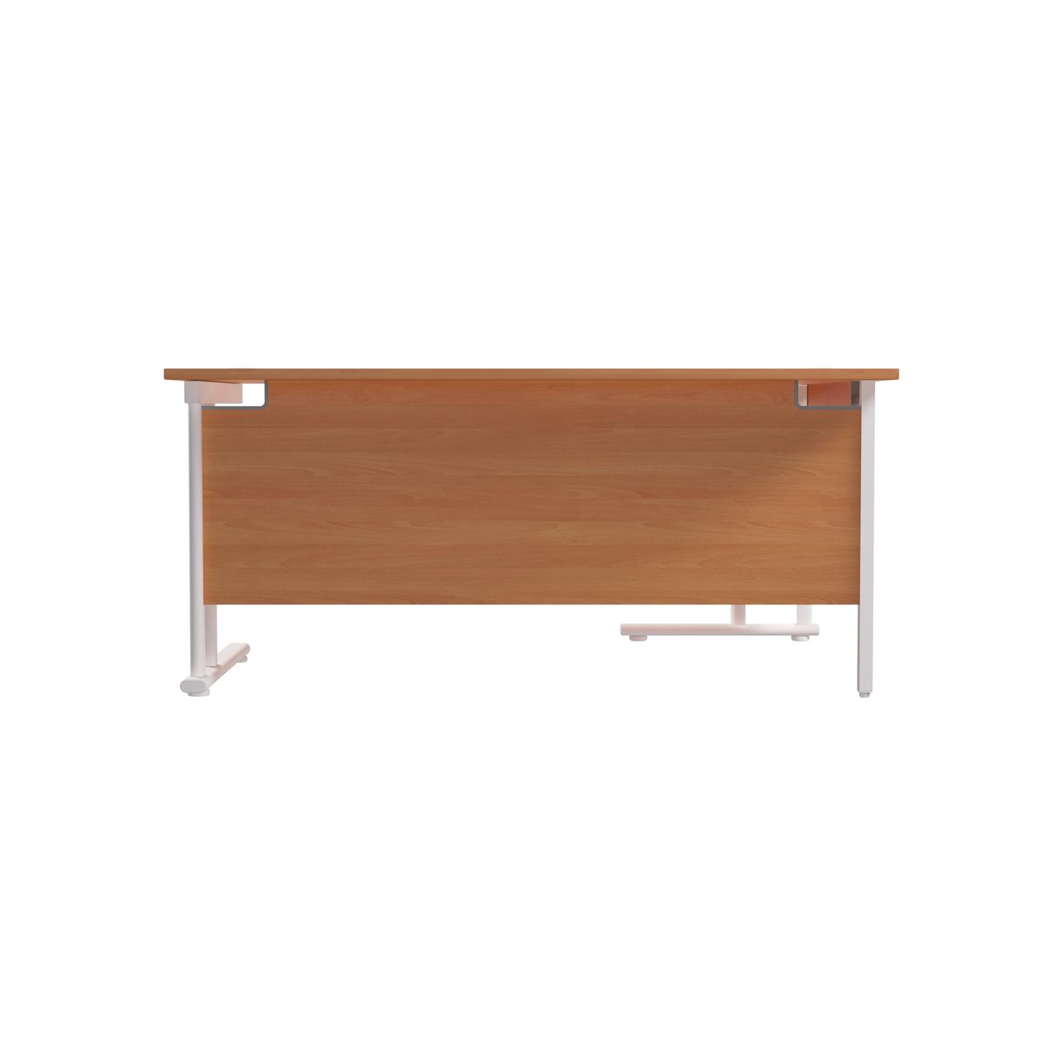 Twin Upright Left Hand Radial Desk  1600X1200 Beech/White