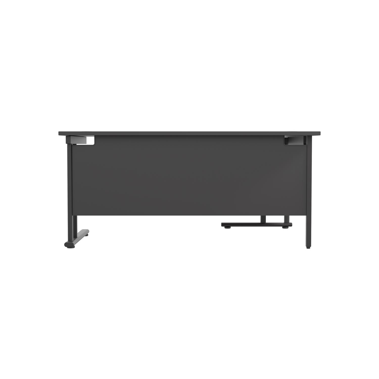 Twin Upright Left Hand Radial Desk  1600X1200 Black/Black