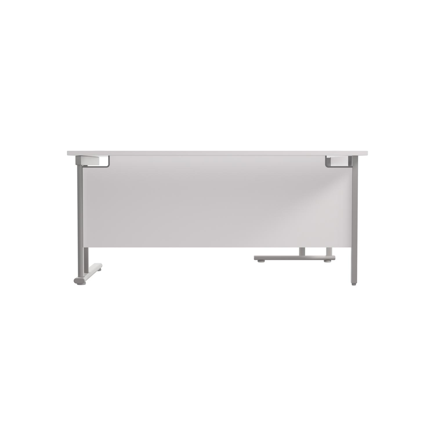 Twin Upright Left Hand Radial Desk  1600X1200 White/Silver
