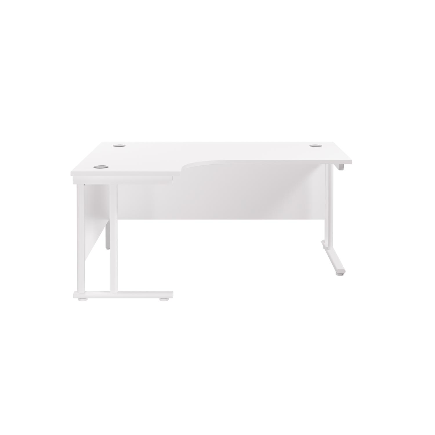 Twin Upright Left Hand Radial Desk  1600X1200 White/White