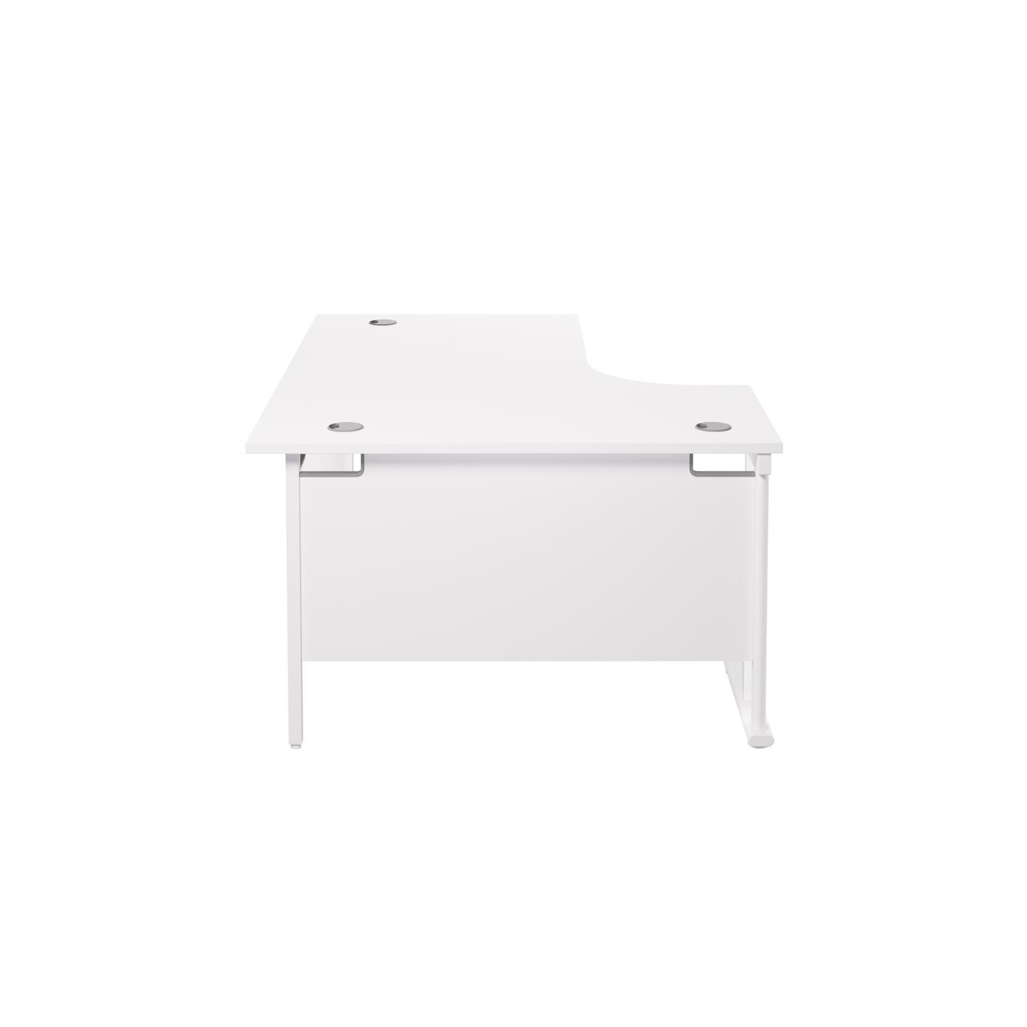 Twin Upright Left Hand Radial Desk  1600X1200 White/White
