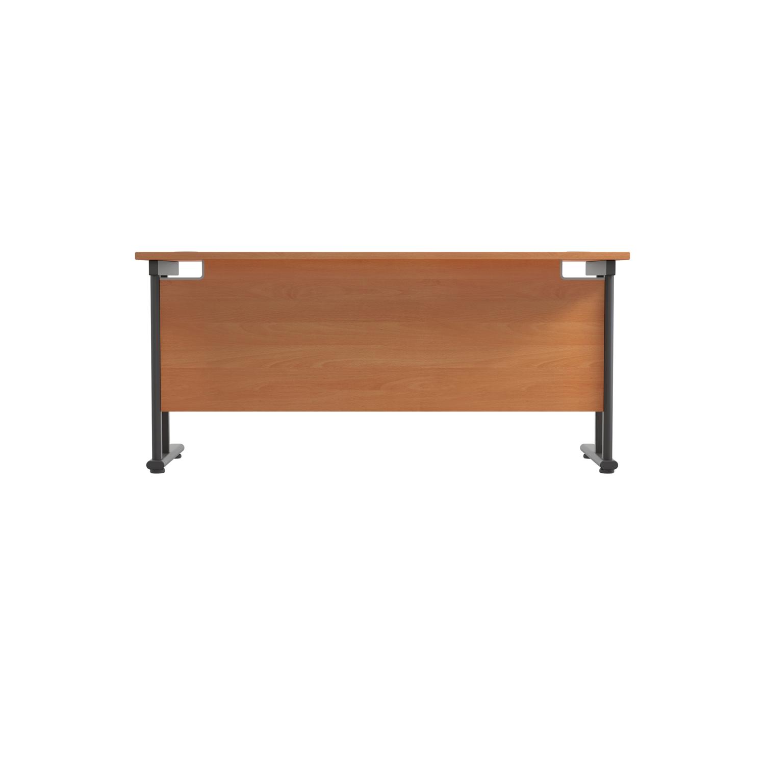 Twin Upright Rectangular Desk: 600mm Deep  1600X600 Beech/Black
