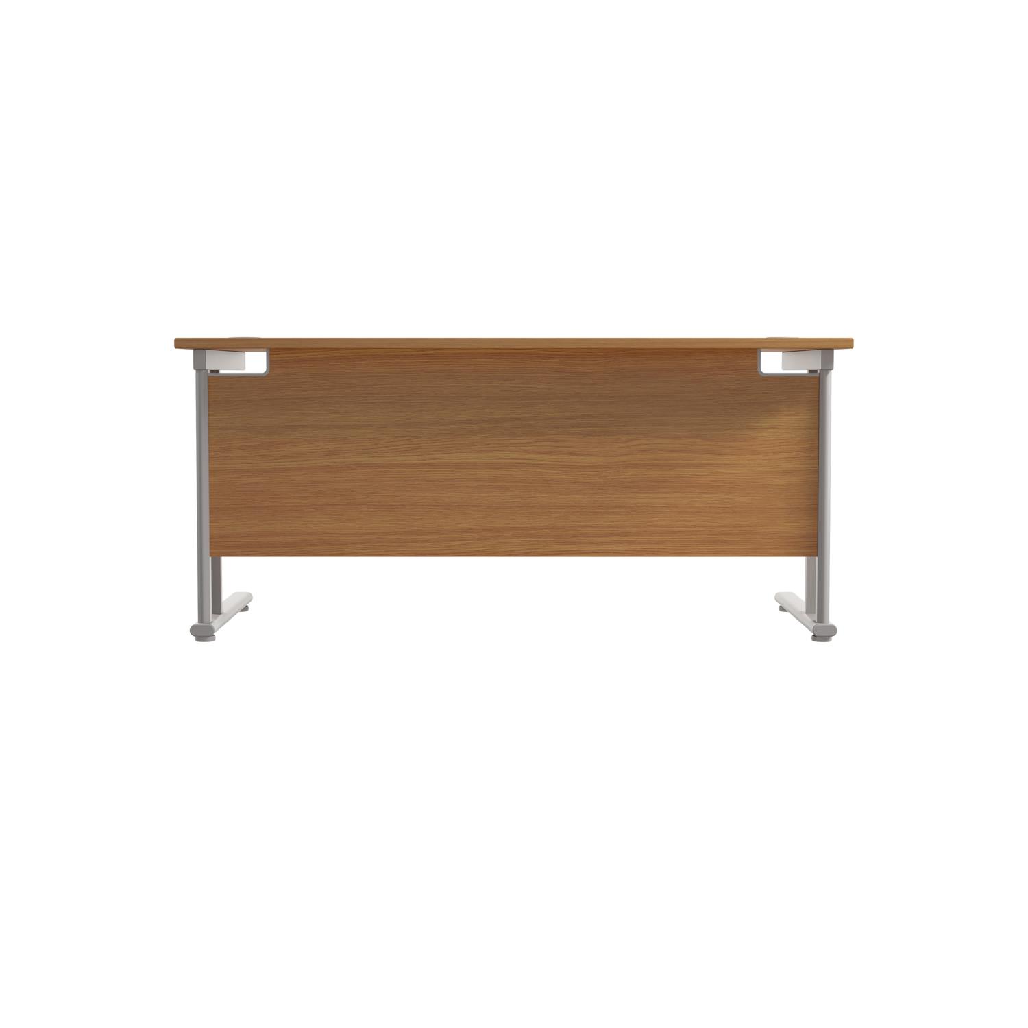 Twin Upright Rectangular Desk: 800mm Deep  1600X800 Nova Oak/Silver