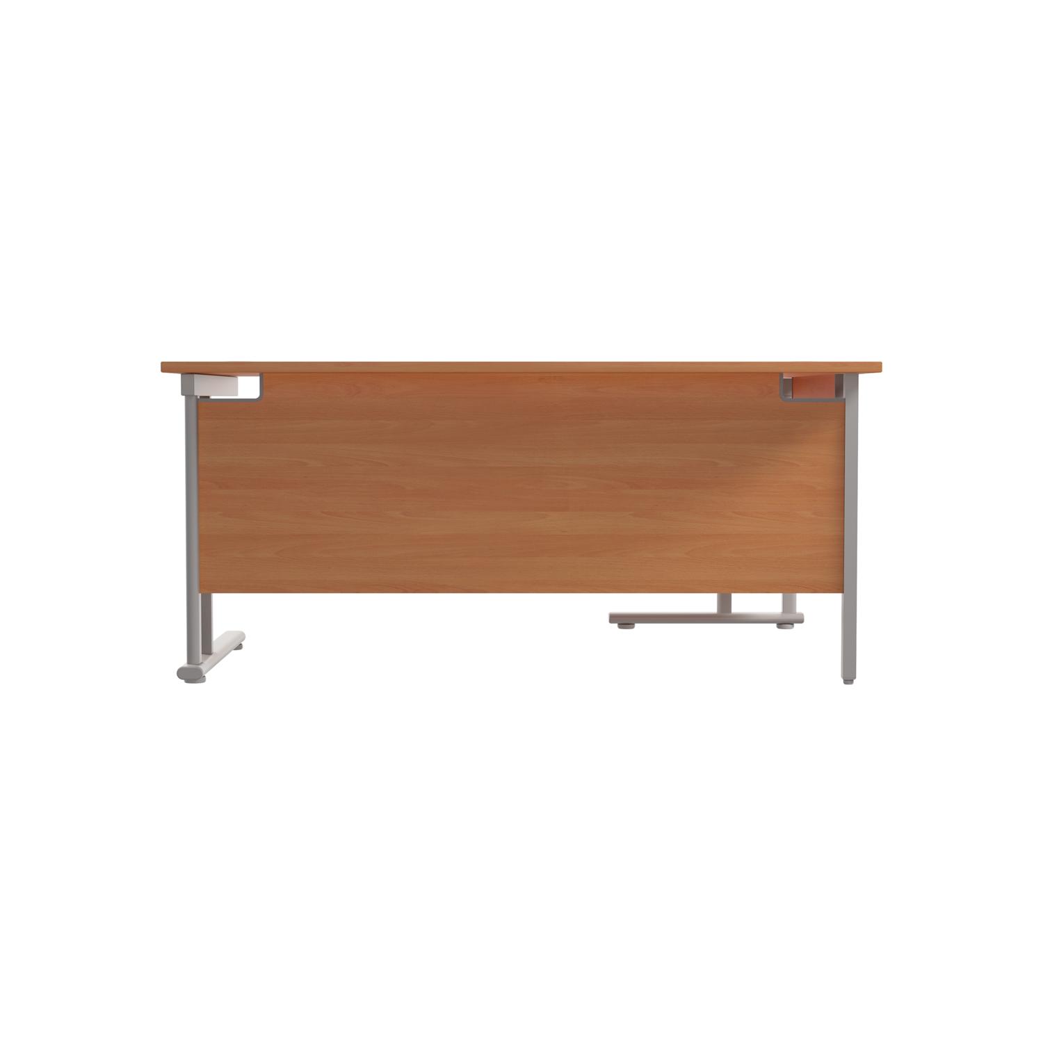 Twin Upright Left Hand Radial Desk  1800X1200 Beech/Silver