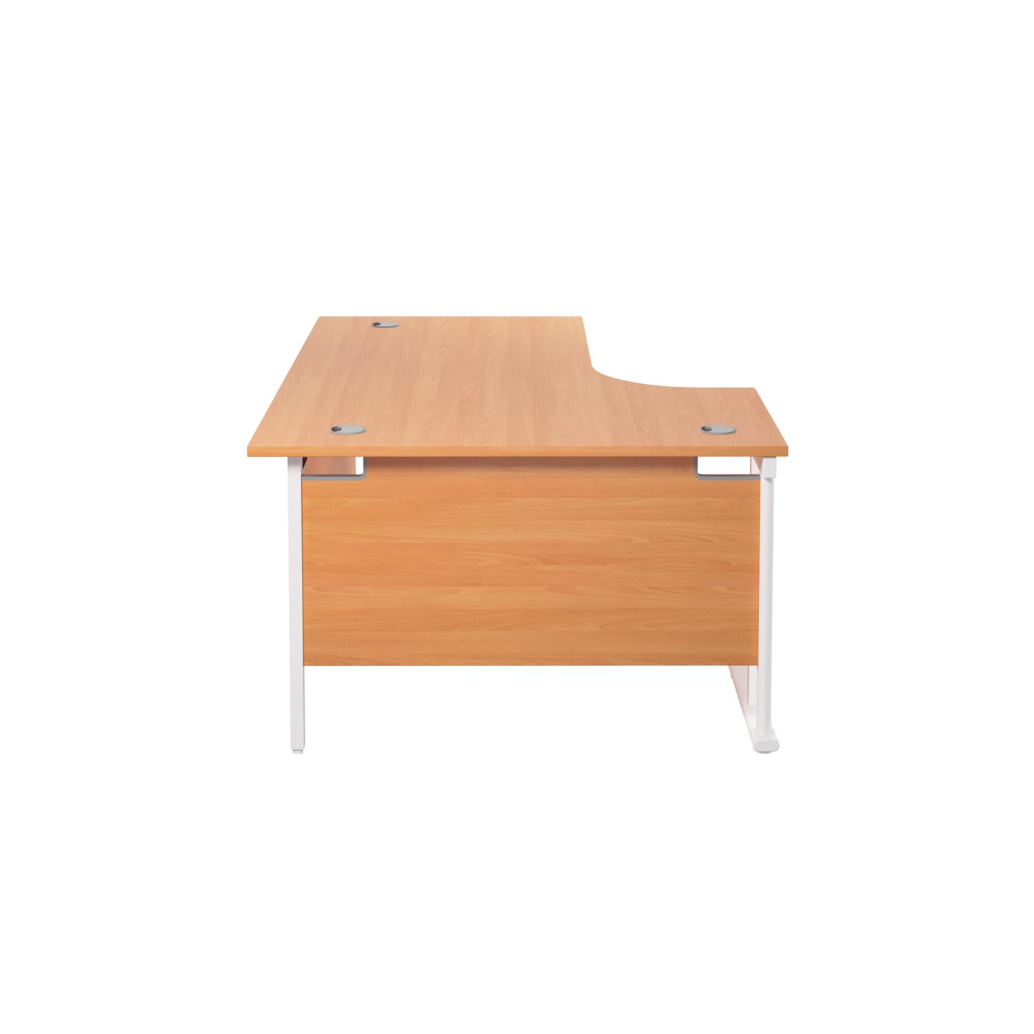 Twin Upright Left Hand Radial Desk  1800X1200 Beech/White