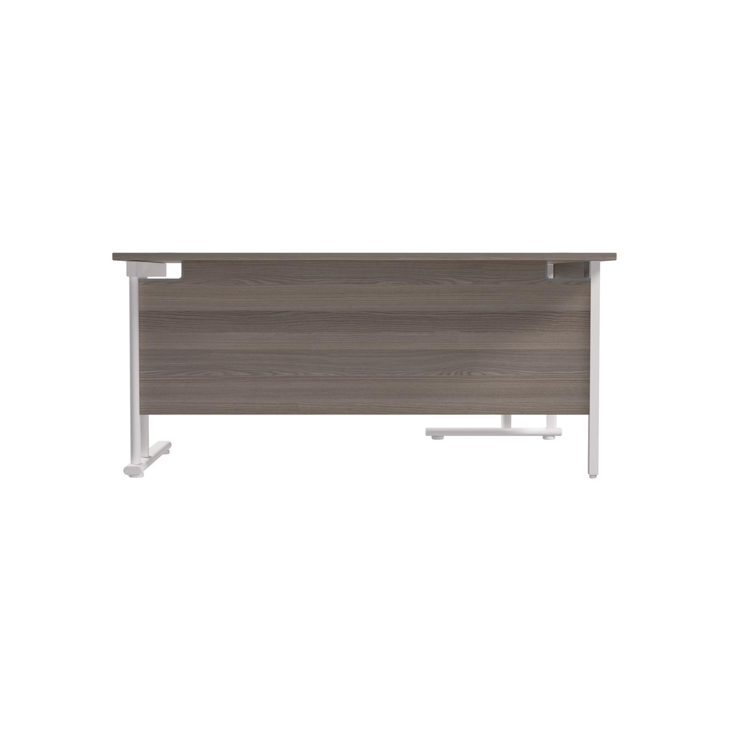 Twin Upright Left Hand Radial Desk  1800X1200 Grey Oak/White