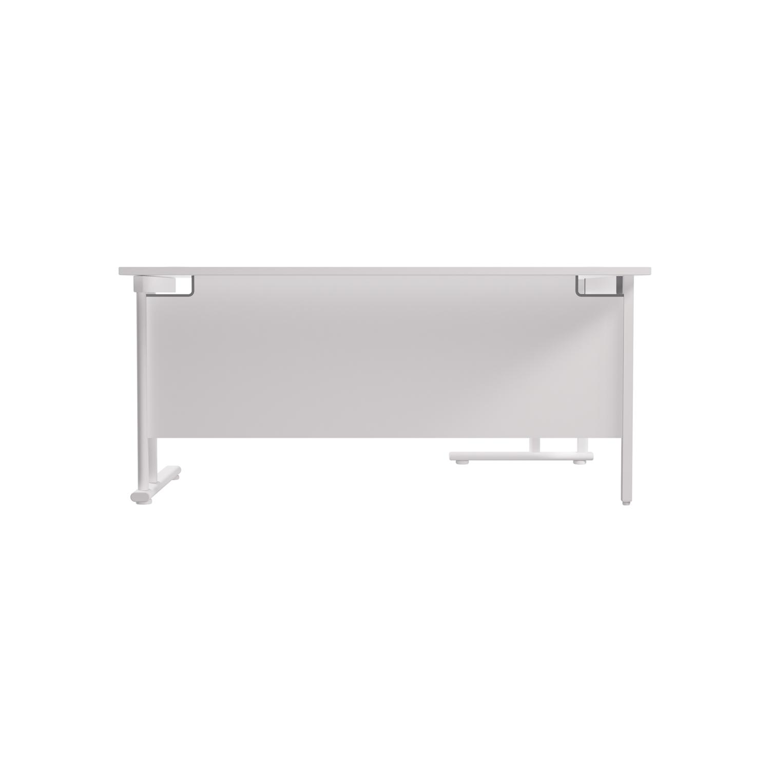 Twin Upright Left Hand Radial Desk  1800X1200 White/White