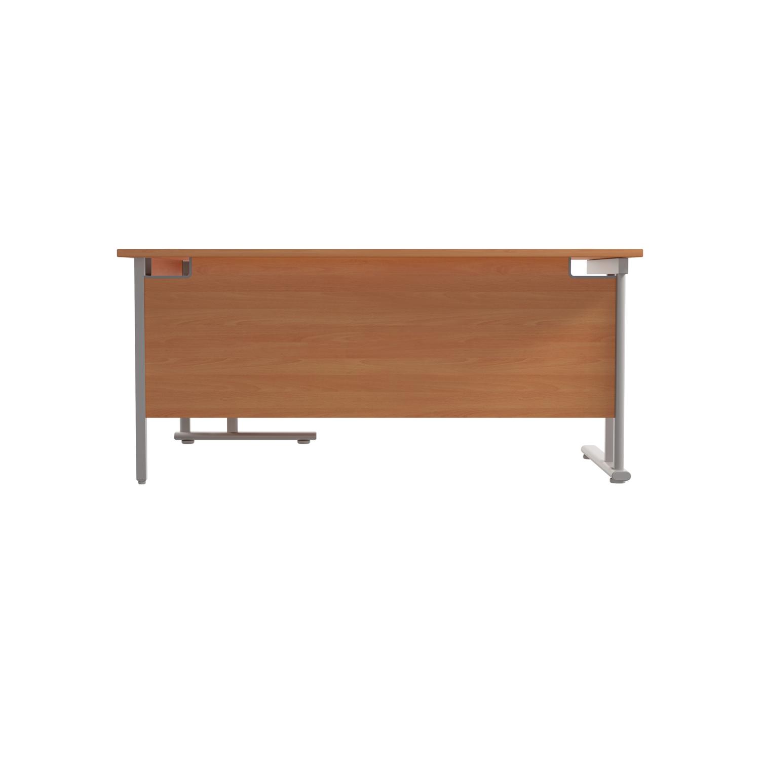 Twin Upright Right Hand Radial Desk  1800X1200 Beech/Silver