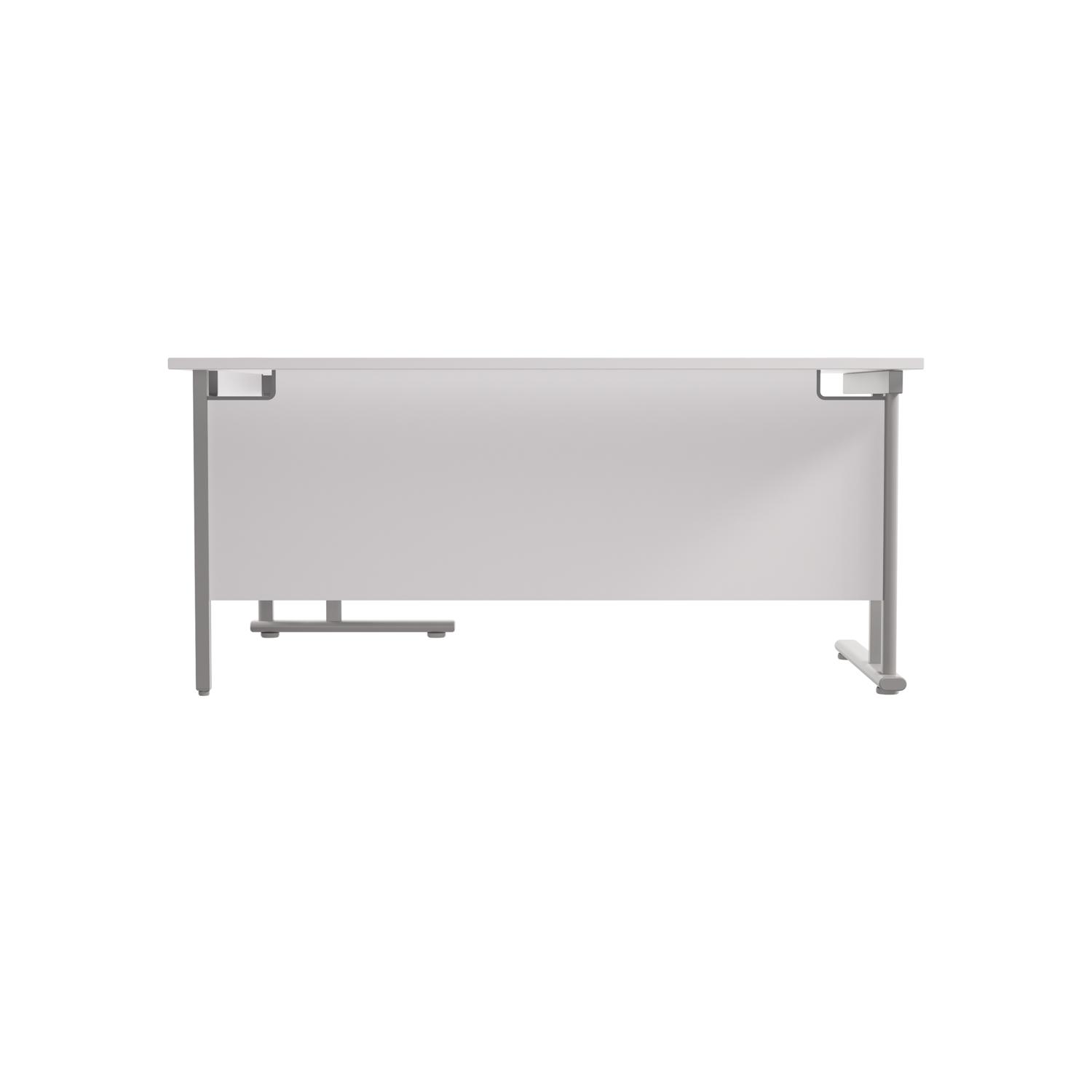 Twin Upright Right Hand Radial Desk  1800X1200 White/Silver