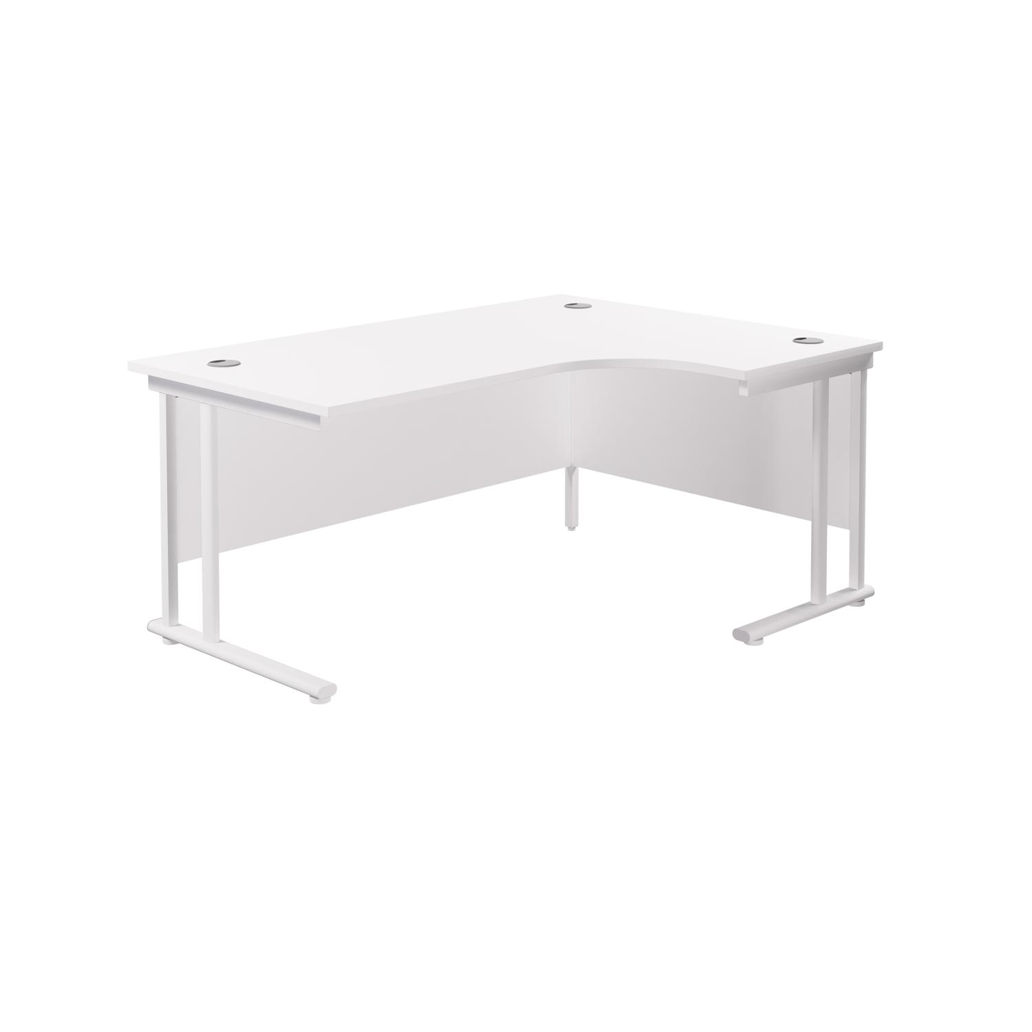 Twin Upright Right Hand Radial Desk  1800X1200 White/White