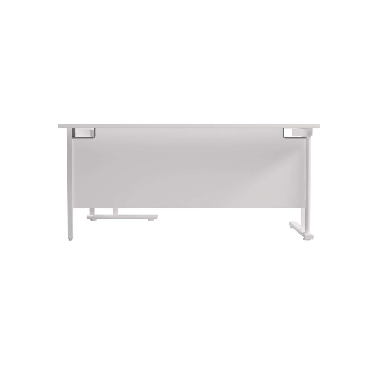 Twin Upright Right Hand Radial Desk  1800X1200 White/White