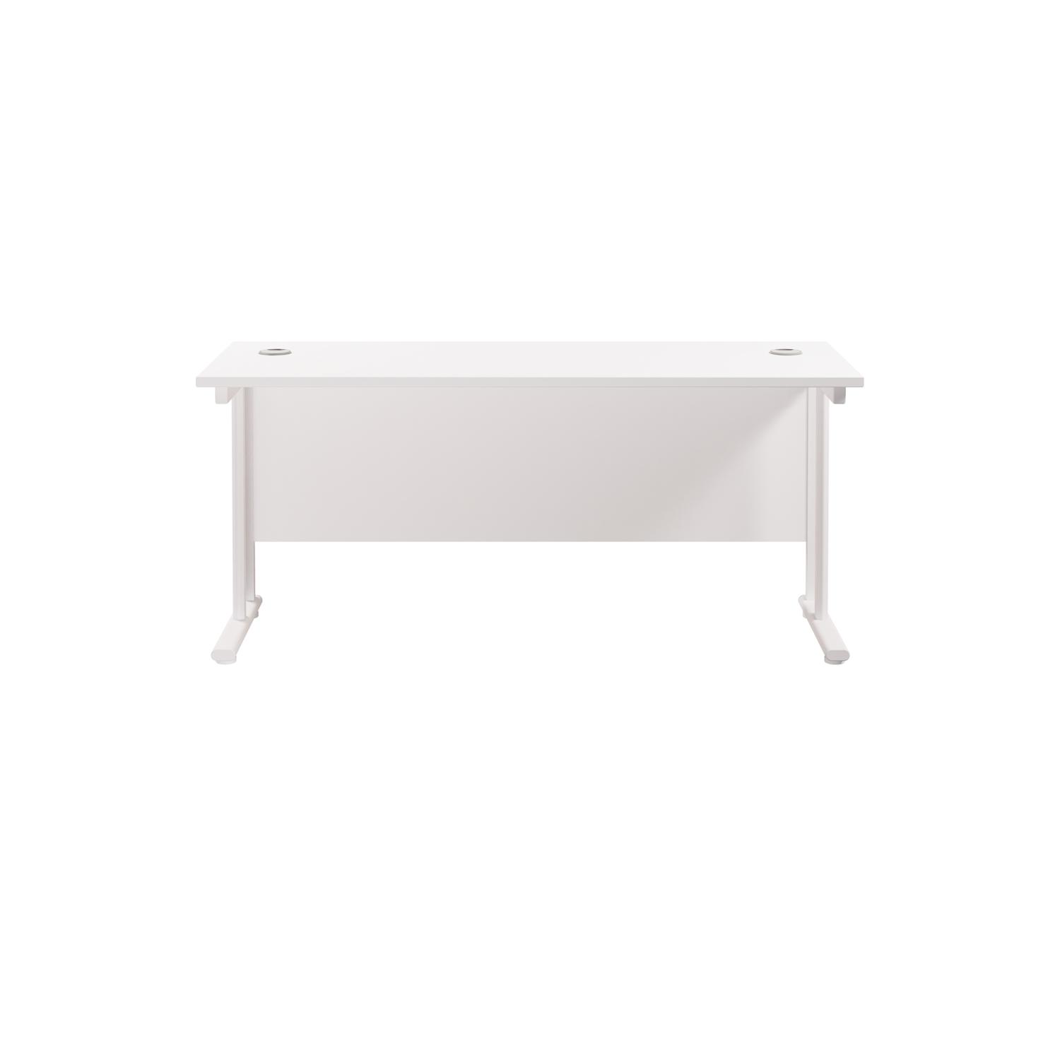 Twin Upright Rectangular Desk: 600mm Deep  1800X600 White/White