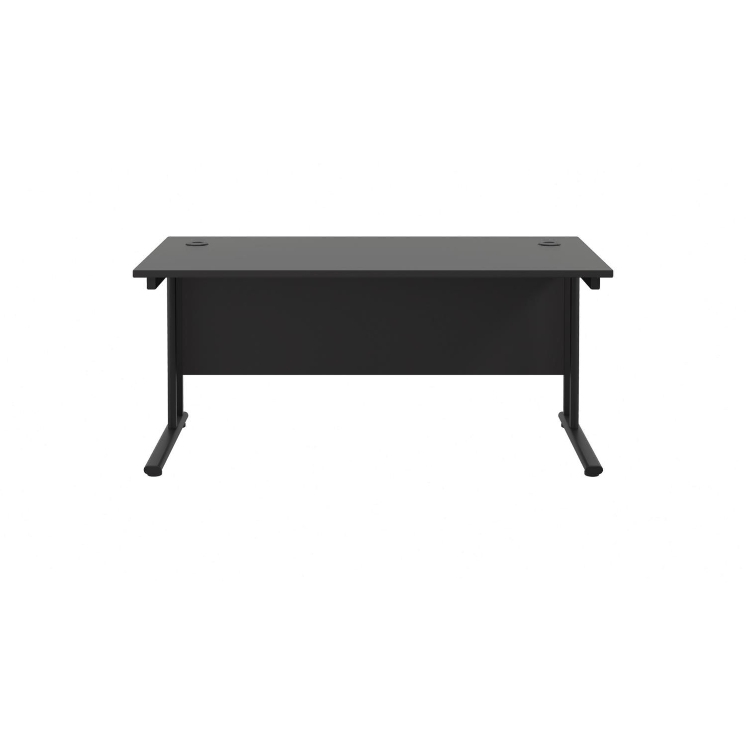 Twin Upright Rectangular Desk: 800mm Deep  1800X800 Black/Black