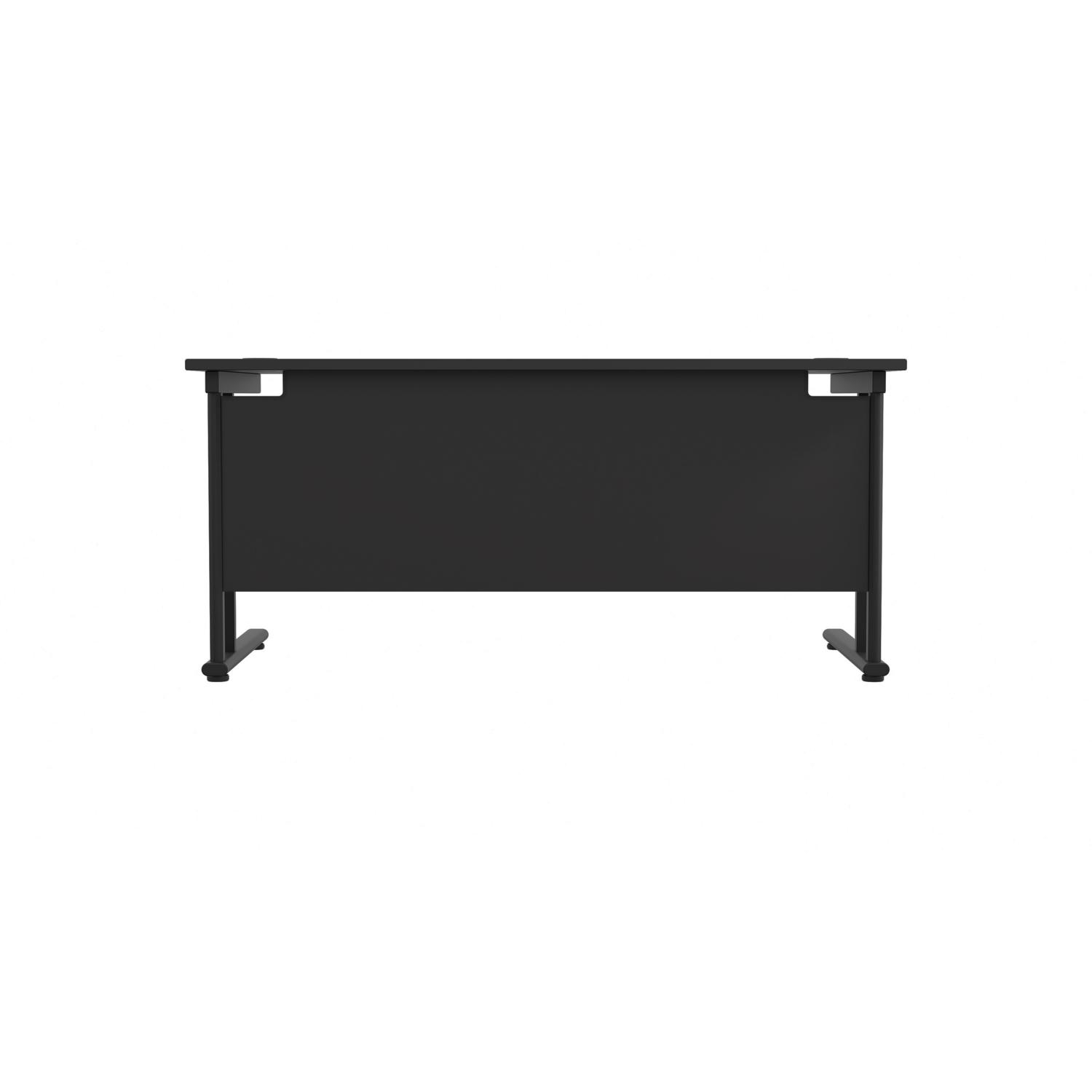 Twin Upright Rectangular Desk: 800mm Deep  1800X800 Black/Black