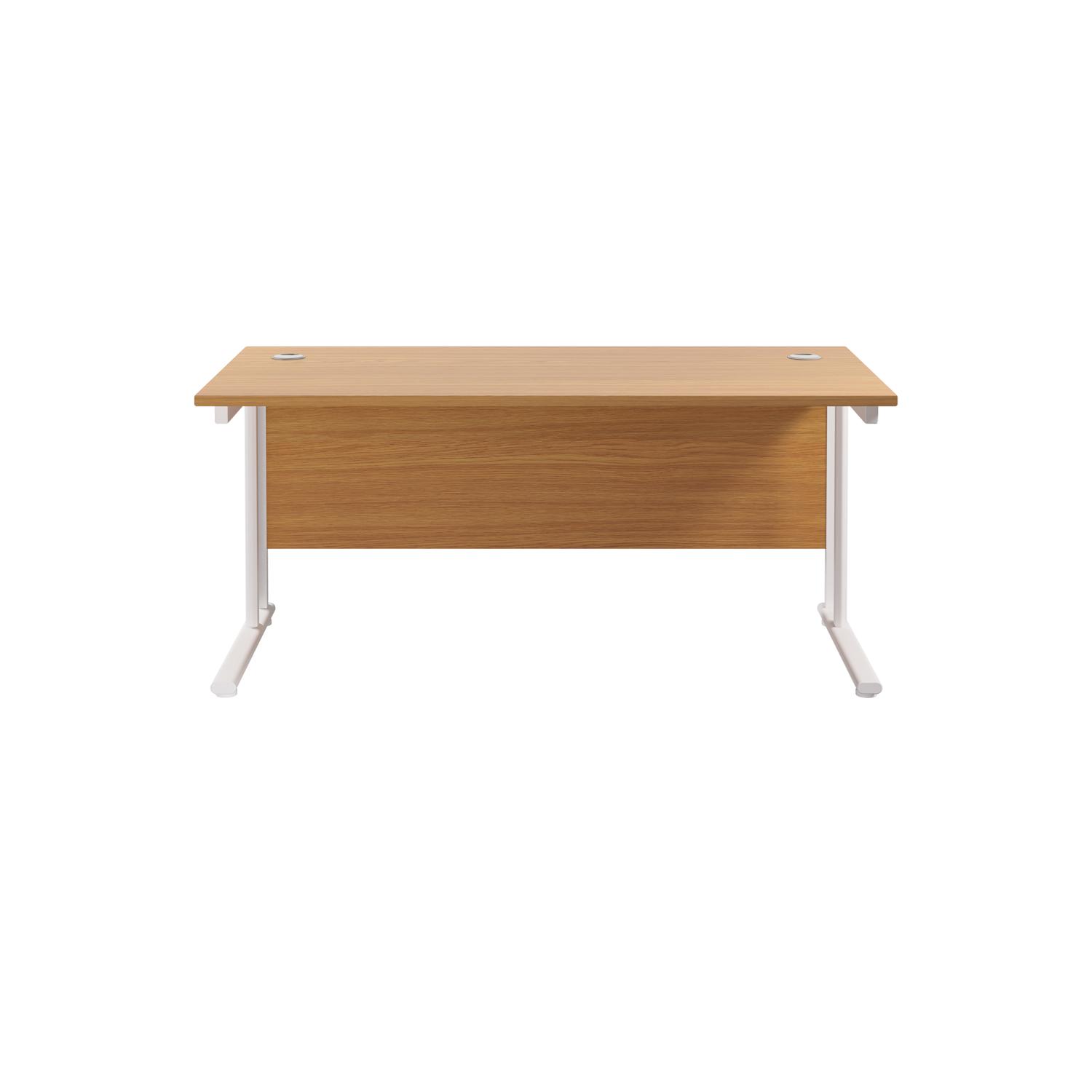 Twin Upright Rectangular Desk: 800mm Deep  1800X800 Nova Oak/White