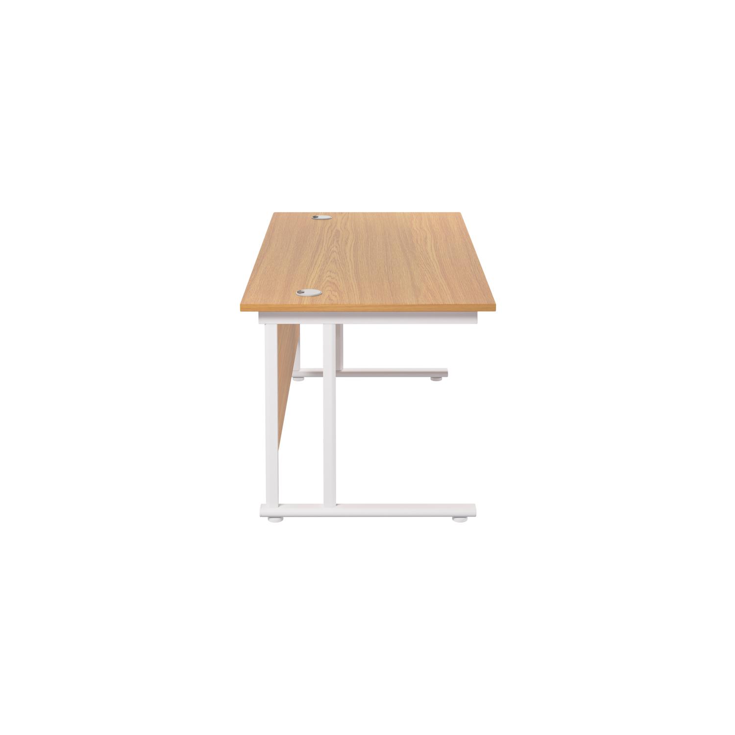 Twin Upright Rectangular Desk: 800mm Deep  1800X800 Nova Oak/White