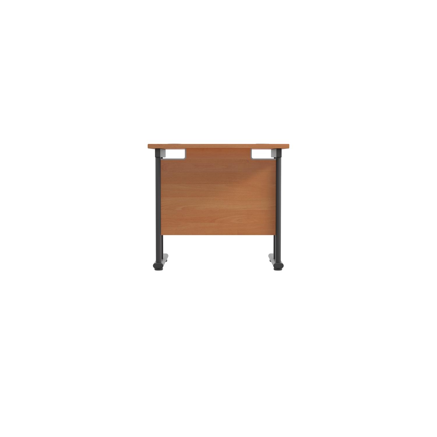 Twin Upright Rectangular Desk: 600mm Deep  800X600 Beech/Black