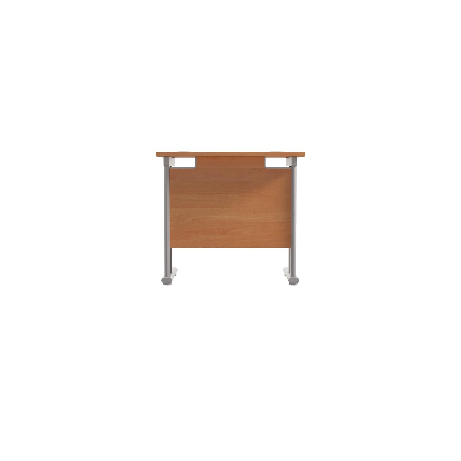 Twin Upright Rectangular Desk: 600mm Deep  800X600 Beech/Silver