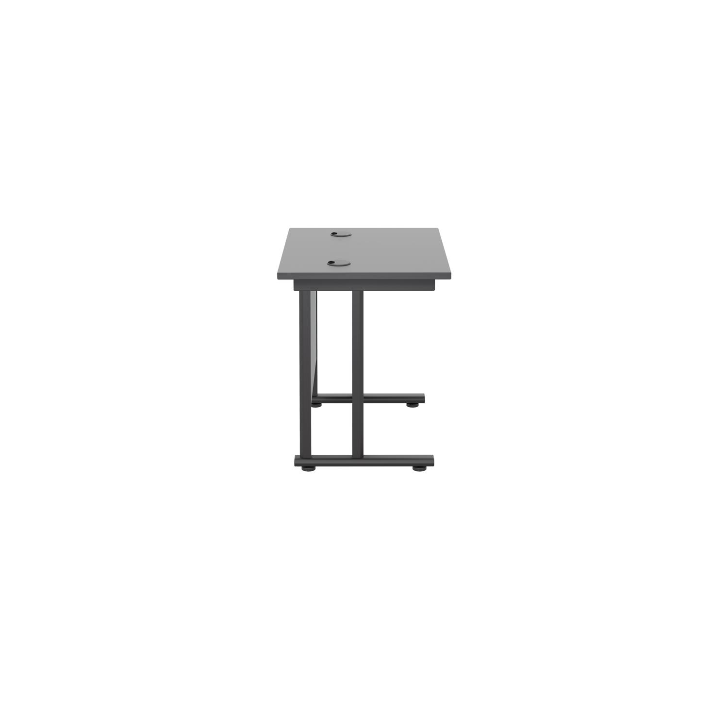 Twin Upright Rectangular Desk: 600mm Deep  800X600 Black/Black