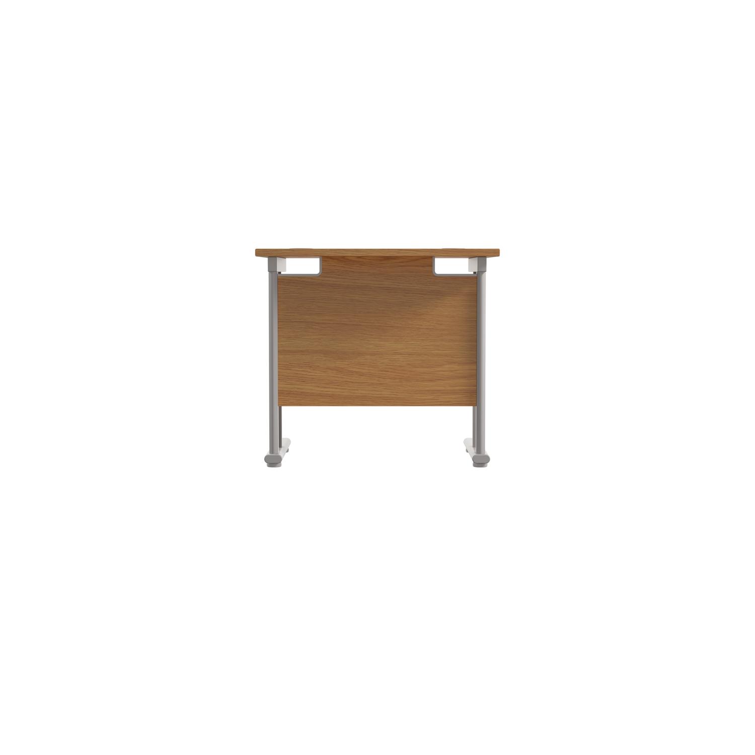 Twin Upright Rectangular Desk: 600mm Deep  800X600 Nova Oak/Silver