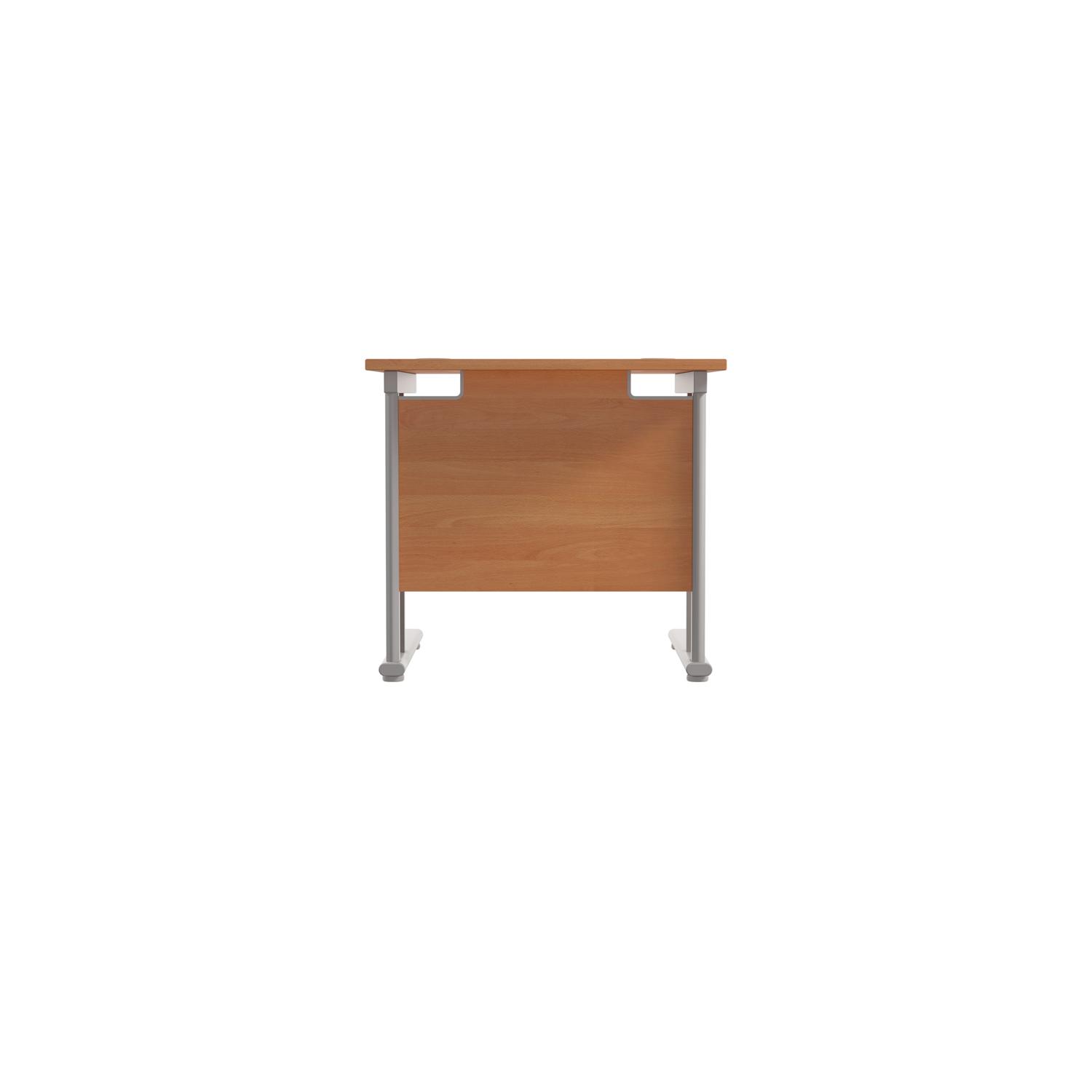 Twin Upright Rectangular Desk: 800mm Deep  800X800 Beech/Silver